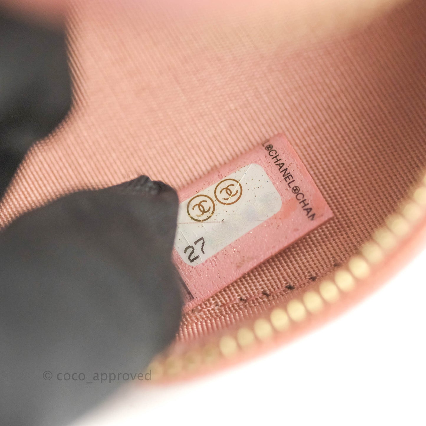 Chanel Classic Quilted Round Clutch With Chain Iridescent Pink Caviar Gold Hardware 19S