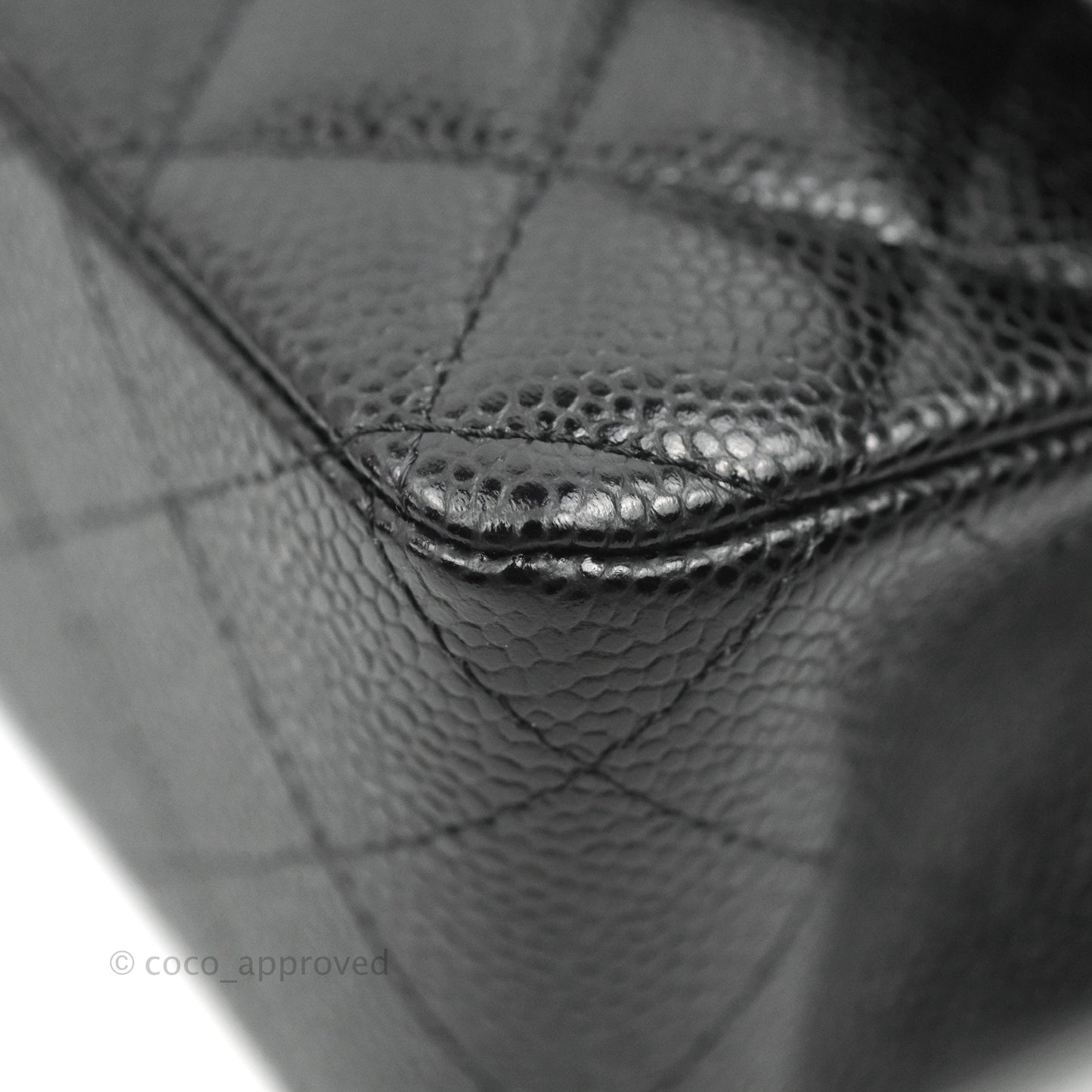 Chanel Classic M/L Medium Flap Quilted Black Caviar Silver Hardware