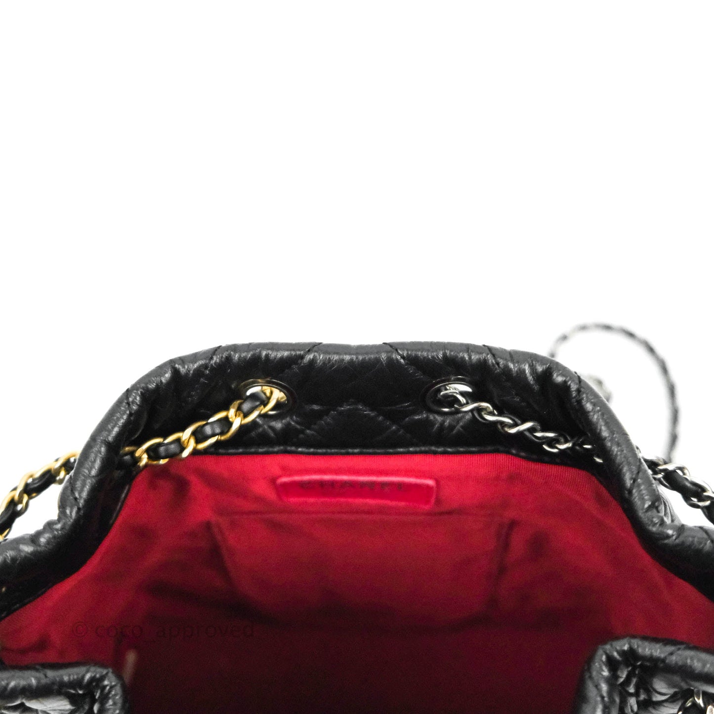Chanel Chevron Small Gabrielle Backpack Black Aged Calfskin