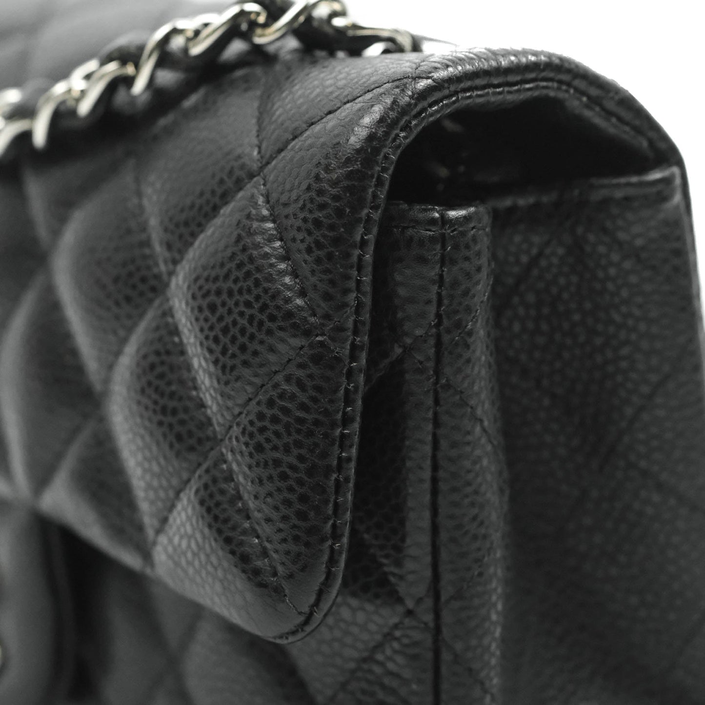 Chanel Quilted Mini Rectangular Flap Black Caviar Silver Hardware 18S