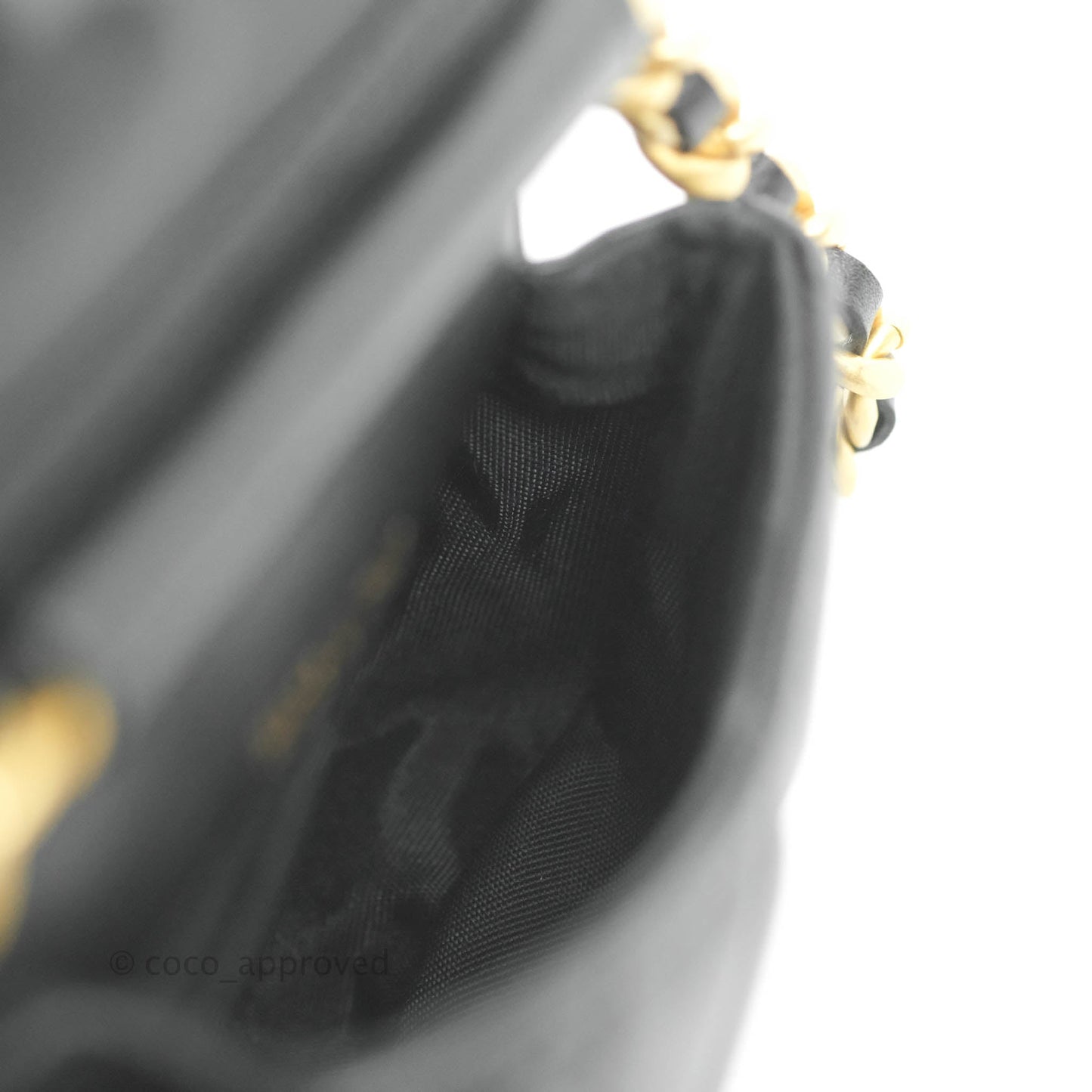 Chanel Mini Clutch with Chain Black Calfskin Aged Gold Hardware