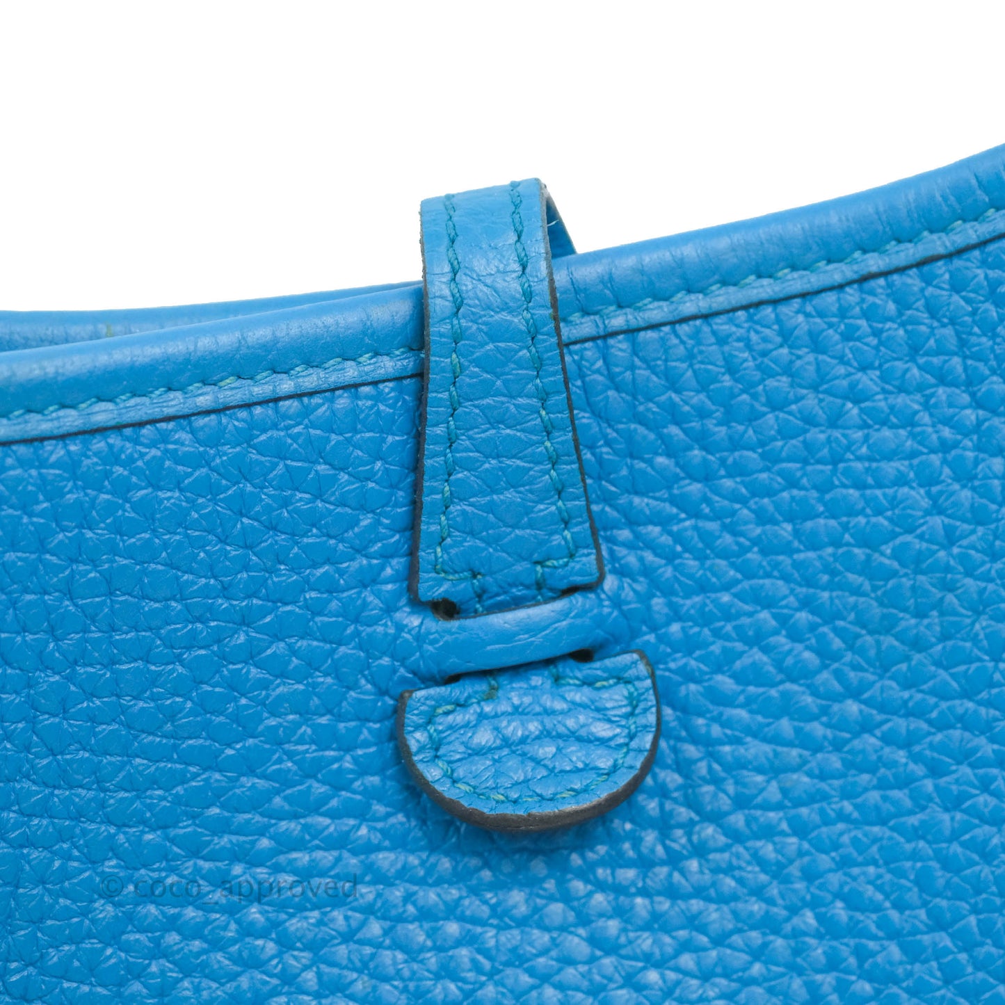 Hermès Mini Evelyne 16 Bleu Zanzibar Clemence Palladium Hardware