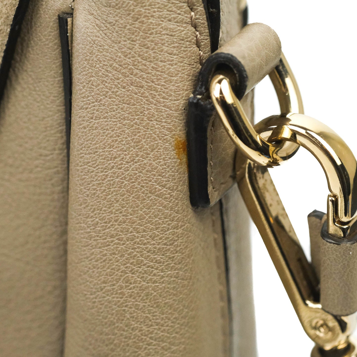 Chloe Small Faye Backpack Suede Calfskin Motty Grey Gold Hardware