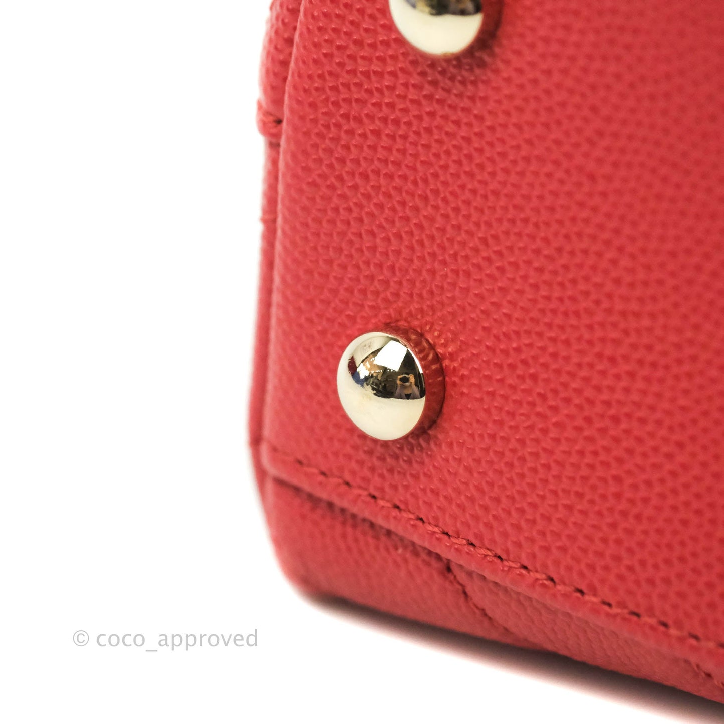 Chanel Small Coco Handle Chevron Red Caviar Gold Hardware 20P