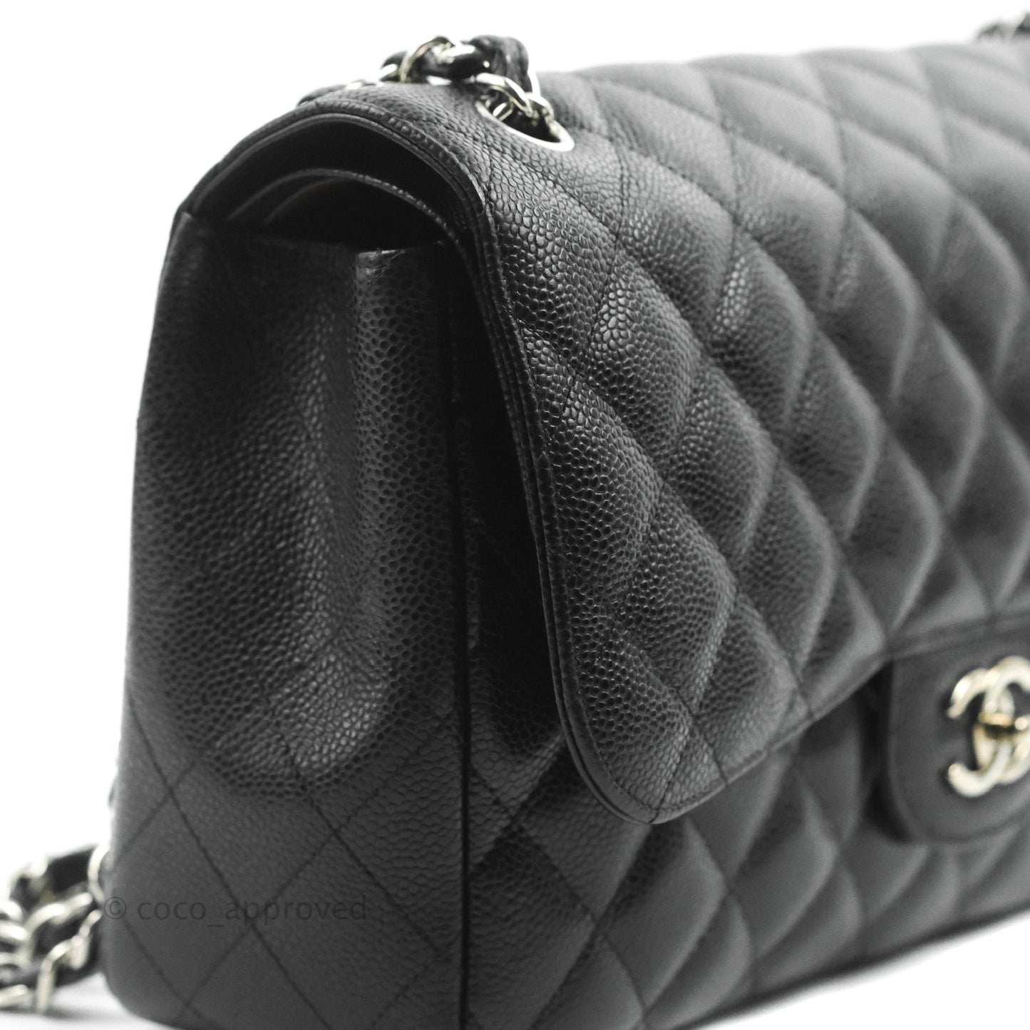Chanel Jumbo Double Flap Black Caviar Silver Hardware⁣⁣