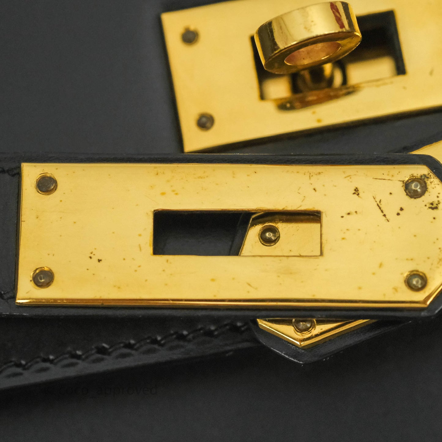 Hermès Kelly 28 Vintage Sellier Black Box Leather Gold Hardware