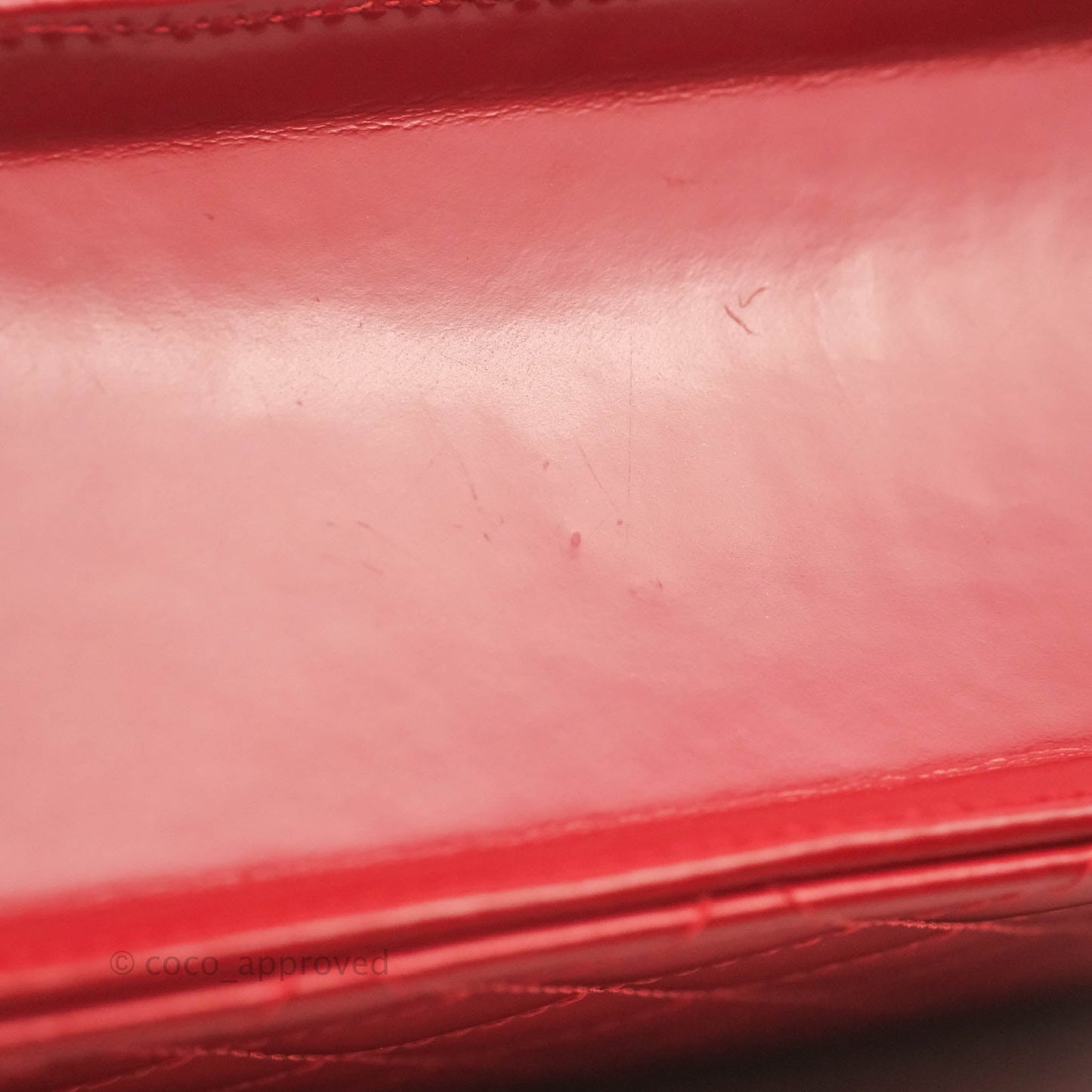 Chanel Flat Quilted Mini Flap Red Box Calfskin Gold Hardware
