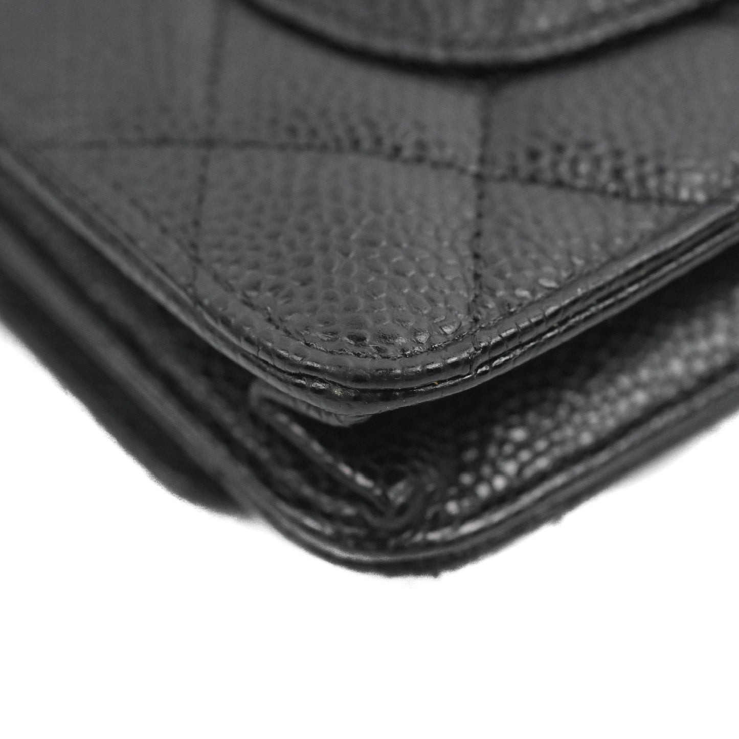 Chanel Quilted CC Chain Wallet on Chain WOC Black Caviar Gold Hardware