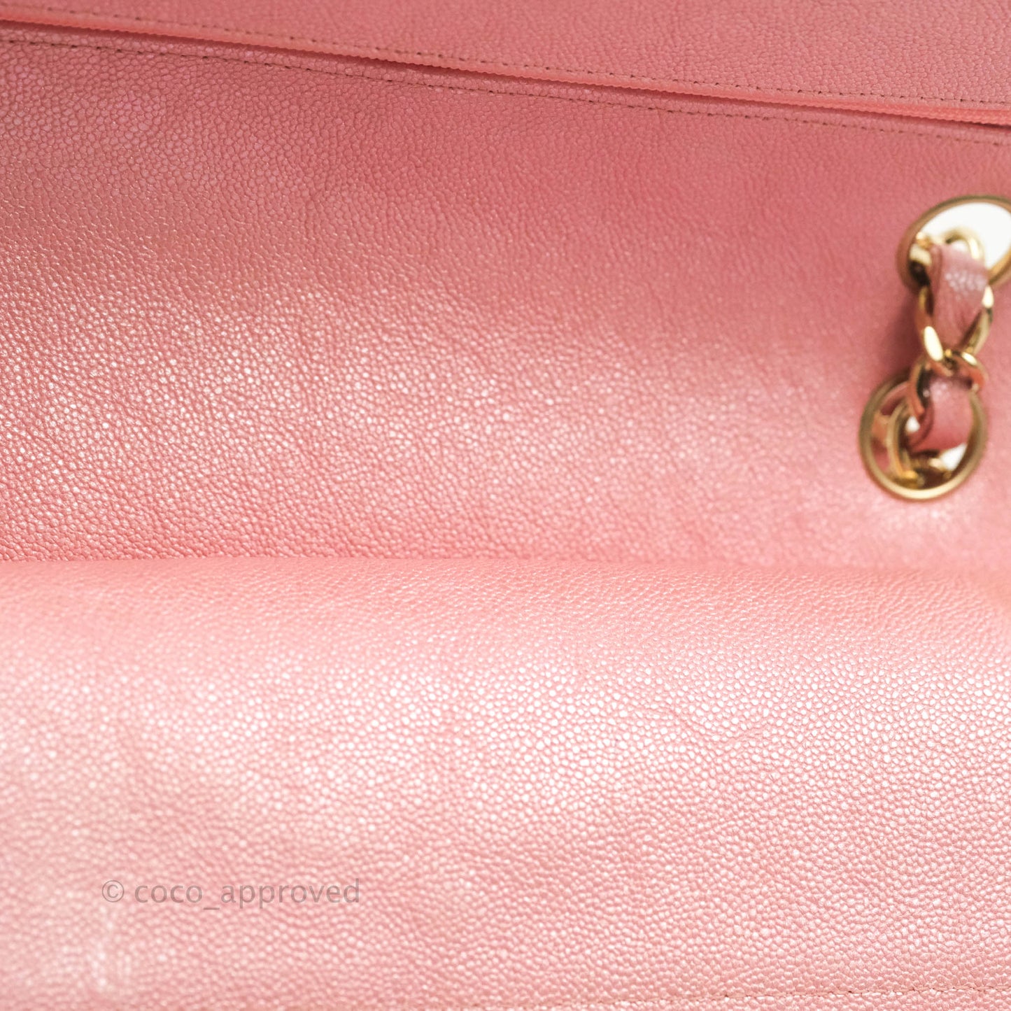Chanel Small Classic Quilted Flap Iridescent Pink Caviar Gold Hardware 19S