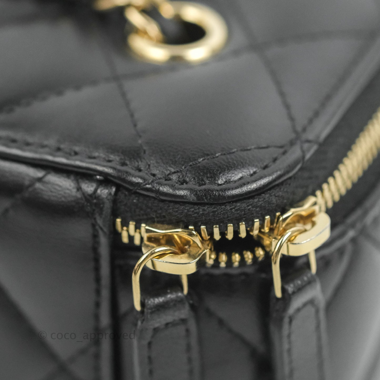 Chanel Classic Vanity with Chain Black Lambskin Gold Hardware