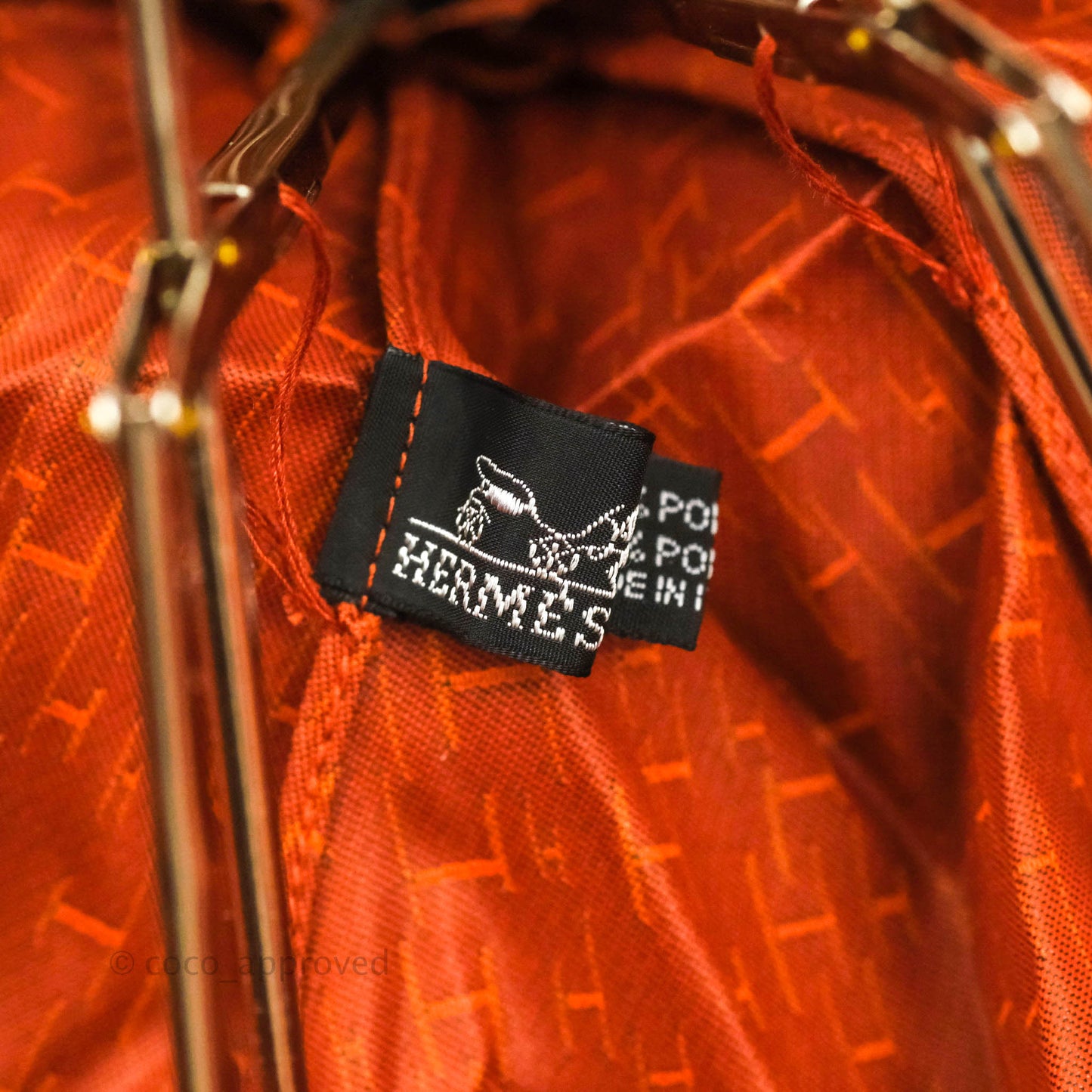 Hermès Pluie De H Folding Umbrella Classic Orange Jacquard Canvas