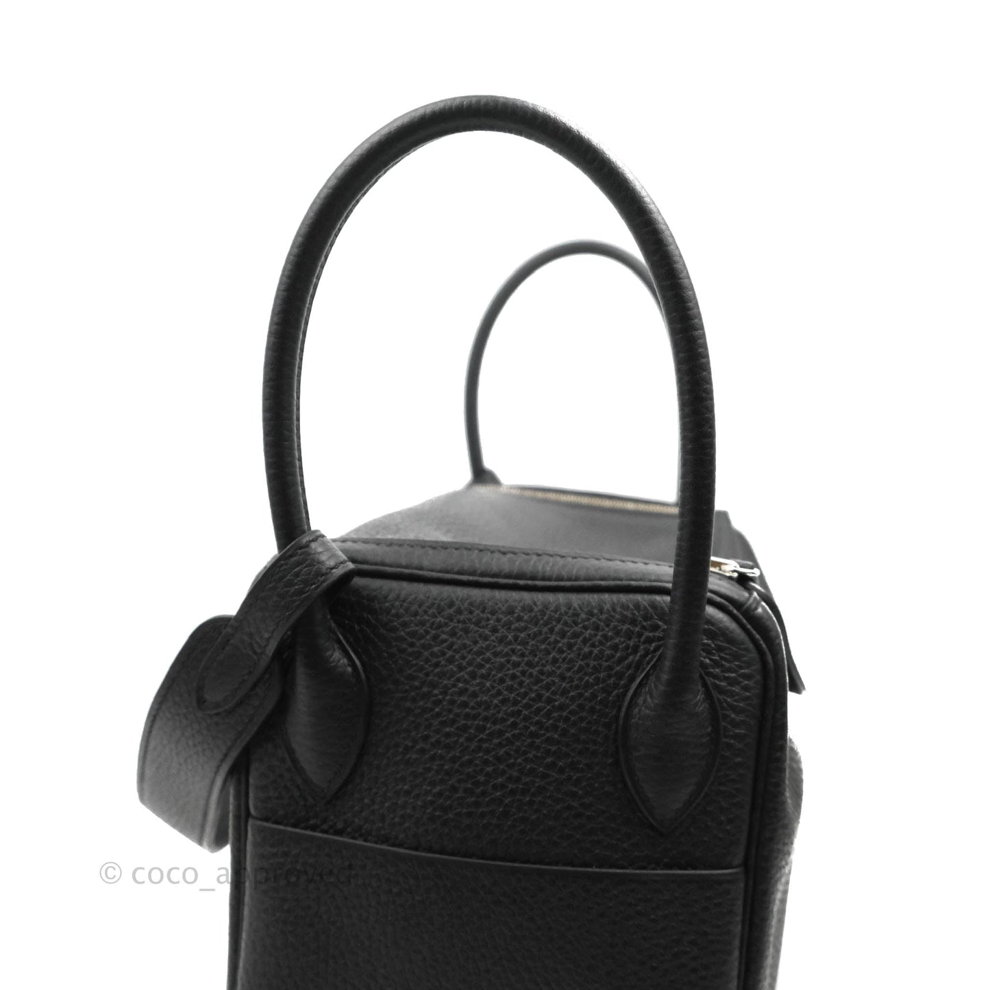 Hermès Lindy 26 Black Clemence Silver Hardware