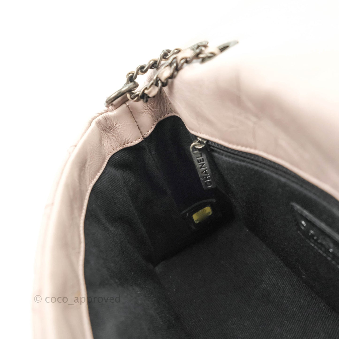 Chanel Mini Flap Nude Pink Crumpled Glazed Calfskin Ruthenium Hardware