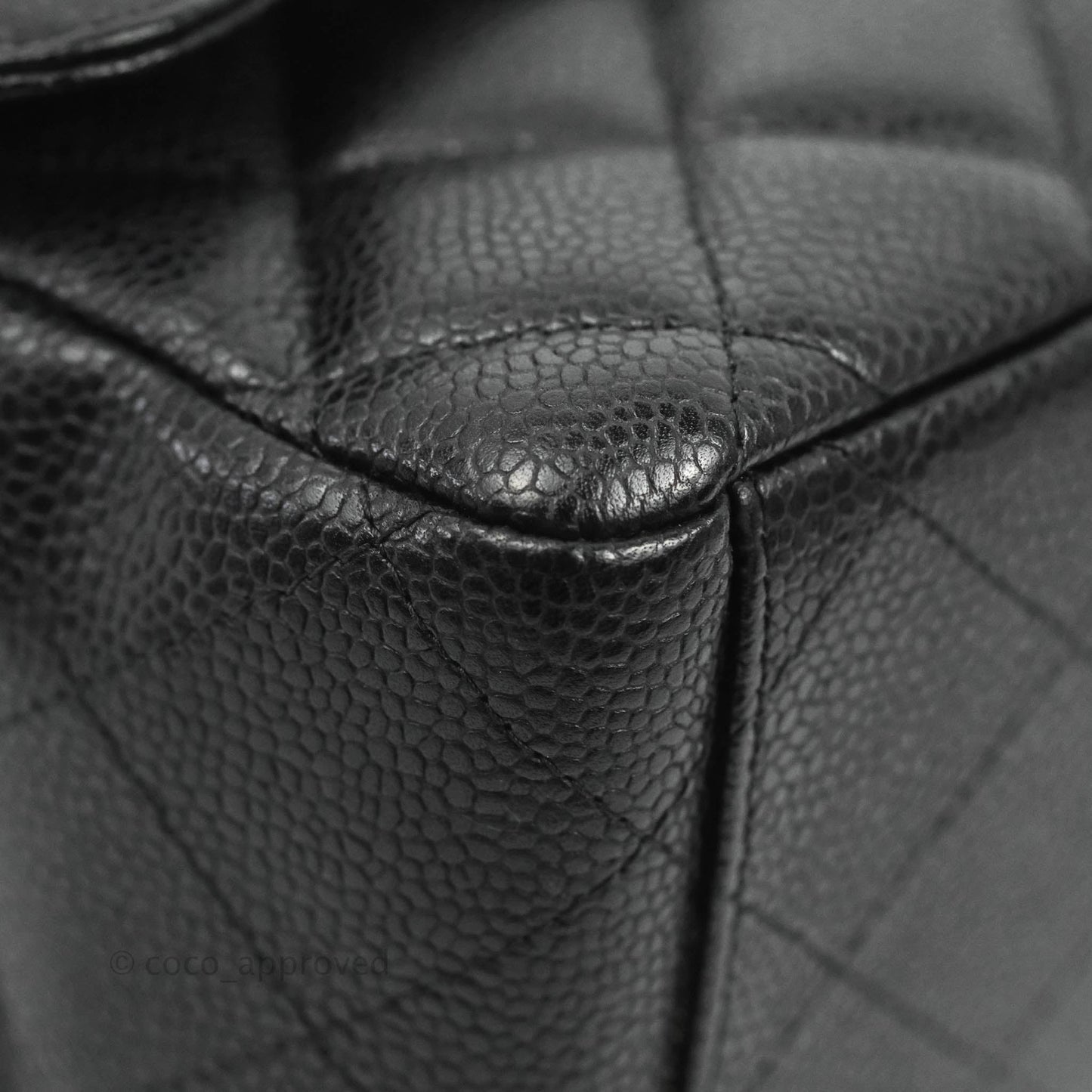 Chanel Quilted Single Flap Maxi Black Caviar Silver Hardware