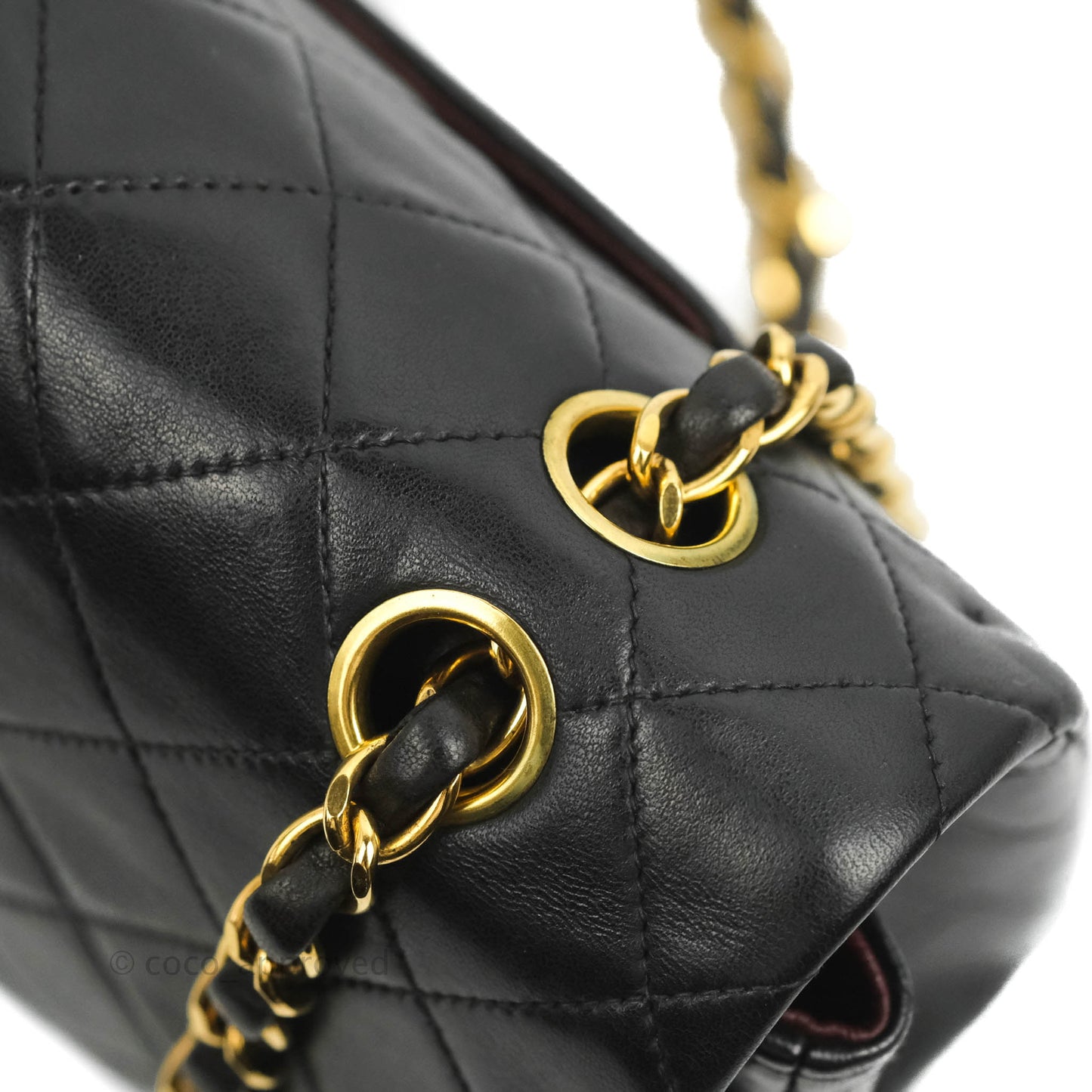 Chanel Classic Vintage Medium Flap Black Lambskin 24K Gold Hardware
