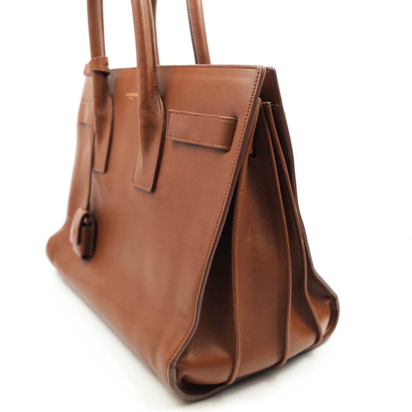 Saint Laurent Small Sac de Jour Bag Brown Calfskin Gold Hardware