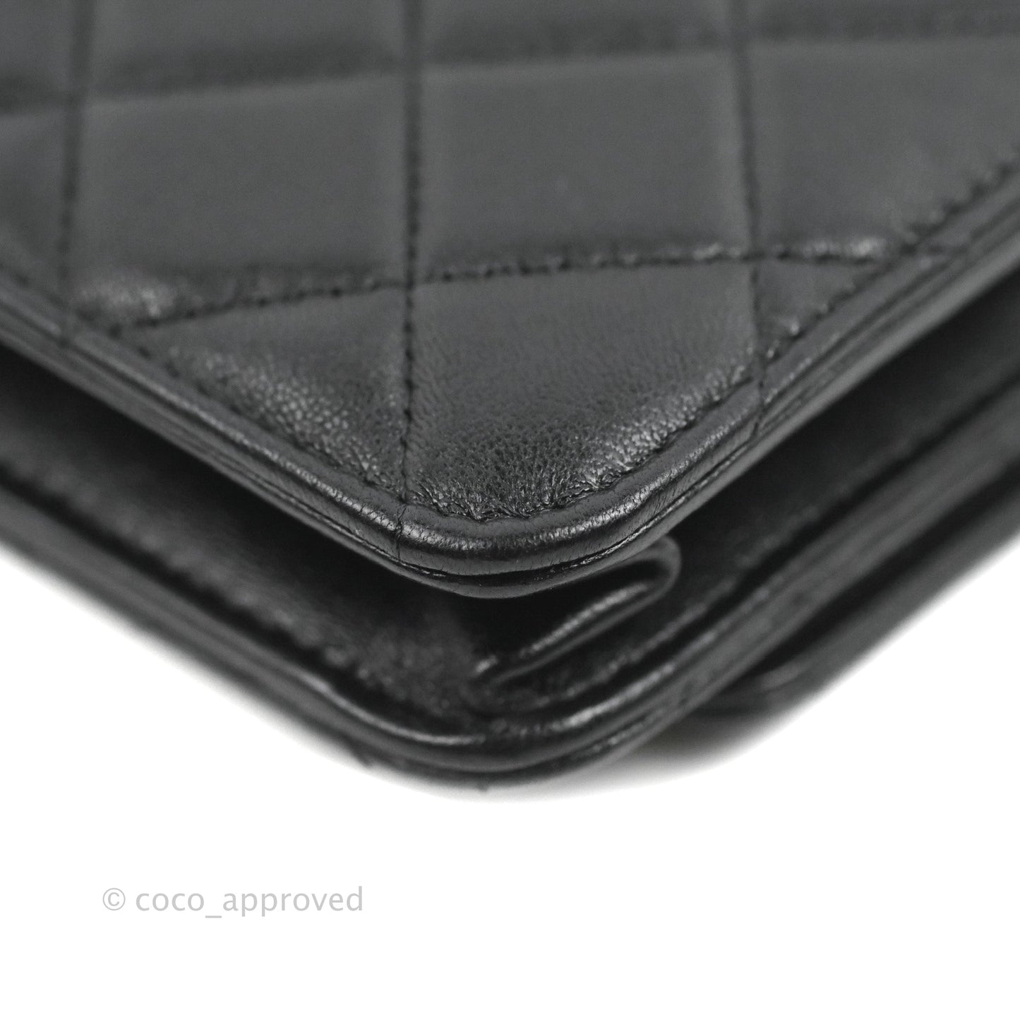 Chanel Quilted Top Handle Wallet on Chain WOC Black Lambskin Gold Hardware