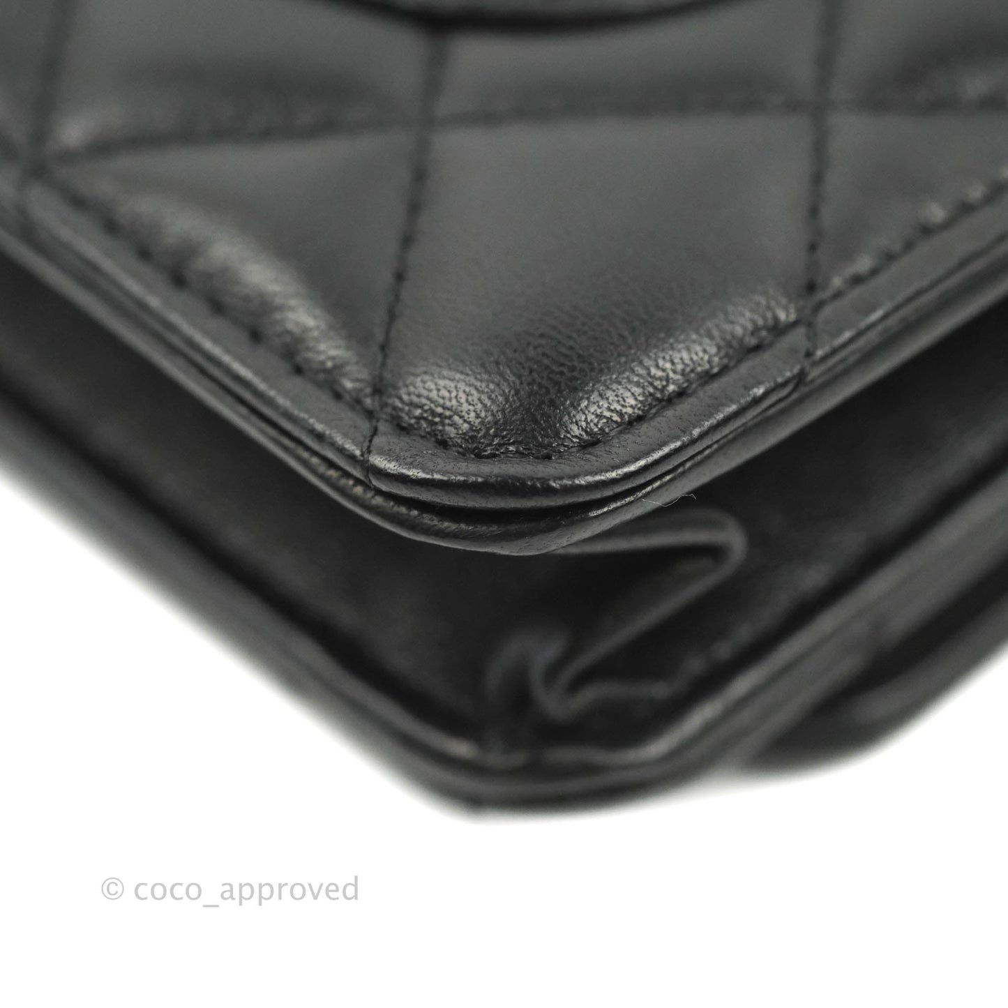 Chanel Quilted Classic WOC Black Lambskin Gold Hardware