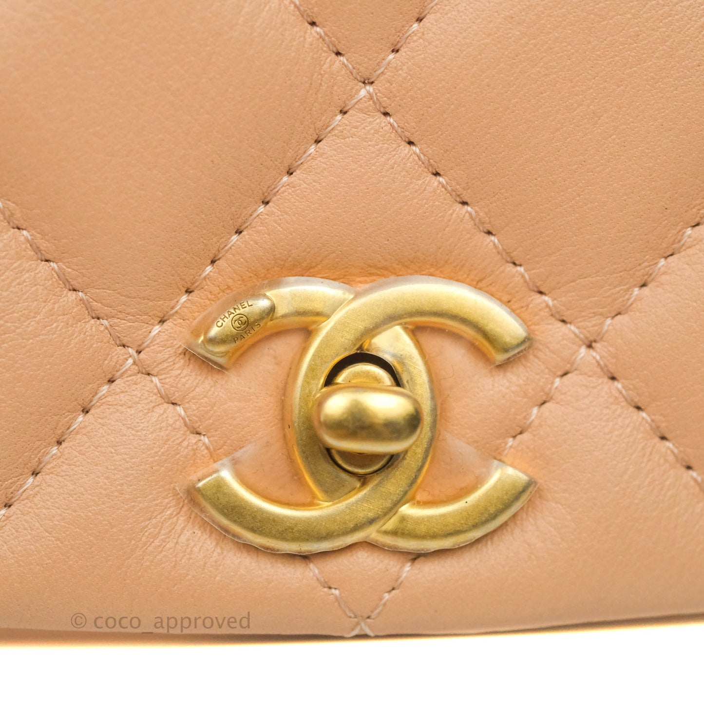 Chanel Clutch with Chain Beige Pink Calfskin Aged Gold Hardware