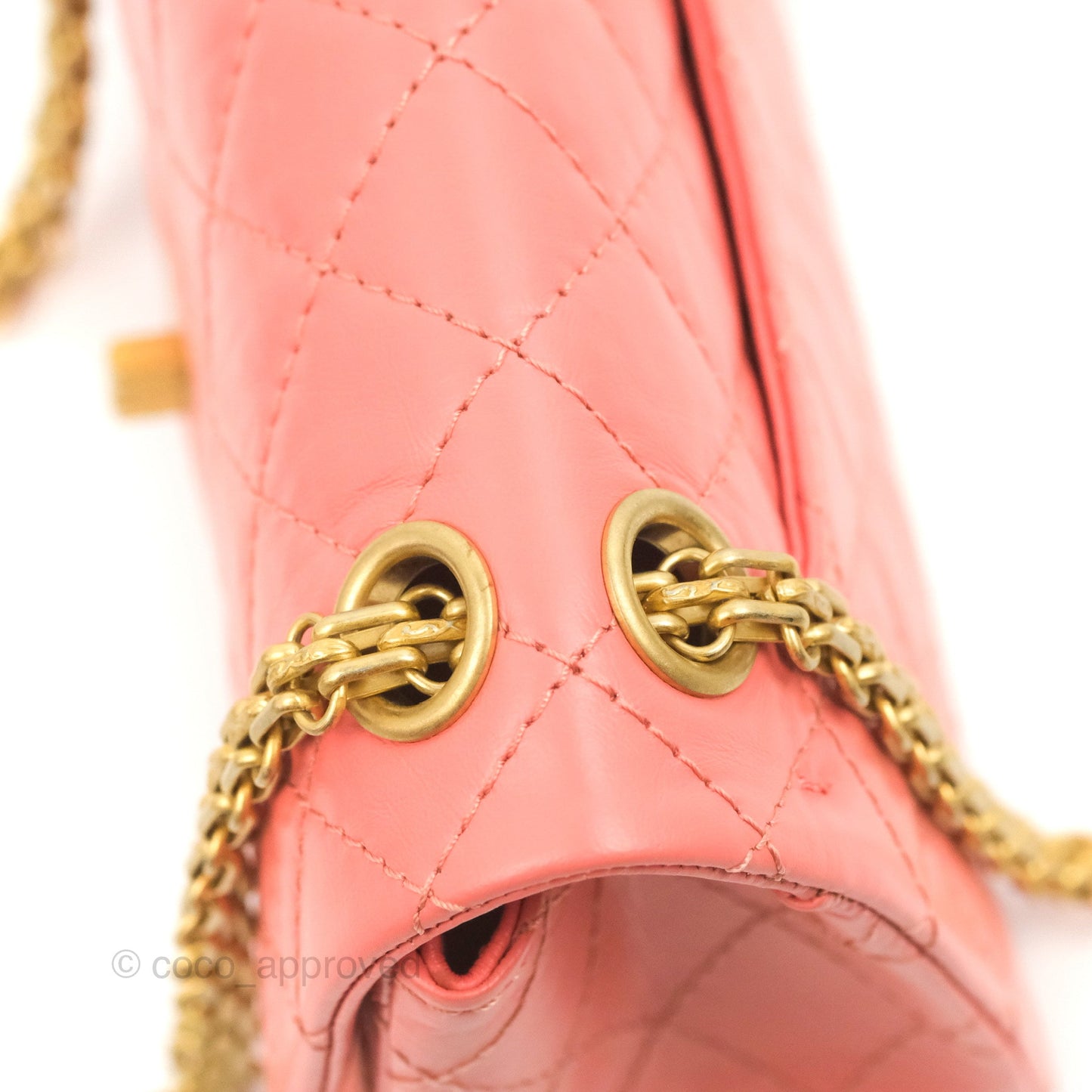 Chanel Mini Reissue 224 Pink Aged Calfskin Aged Gold Hardware