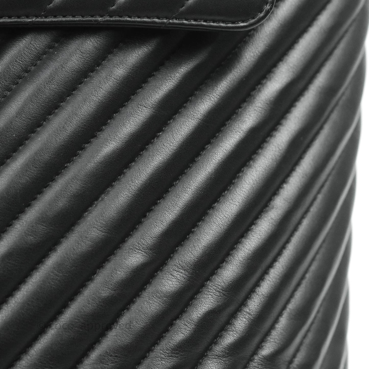 Chanel Medium Chevron Urban Spirit Backpack Black Calfskin Silver Hardware