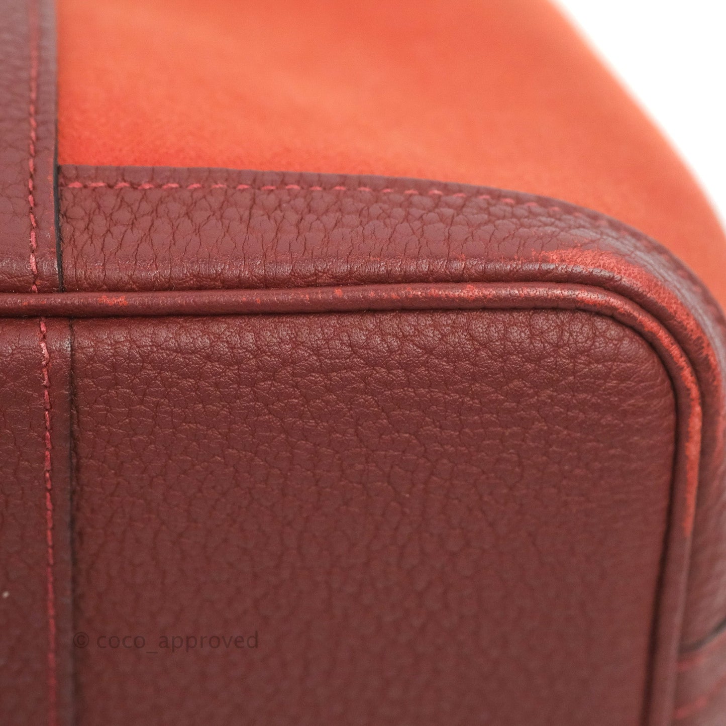Hermes Garden Party 30 Brick/ Burgundy Canvas Negonda
