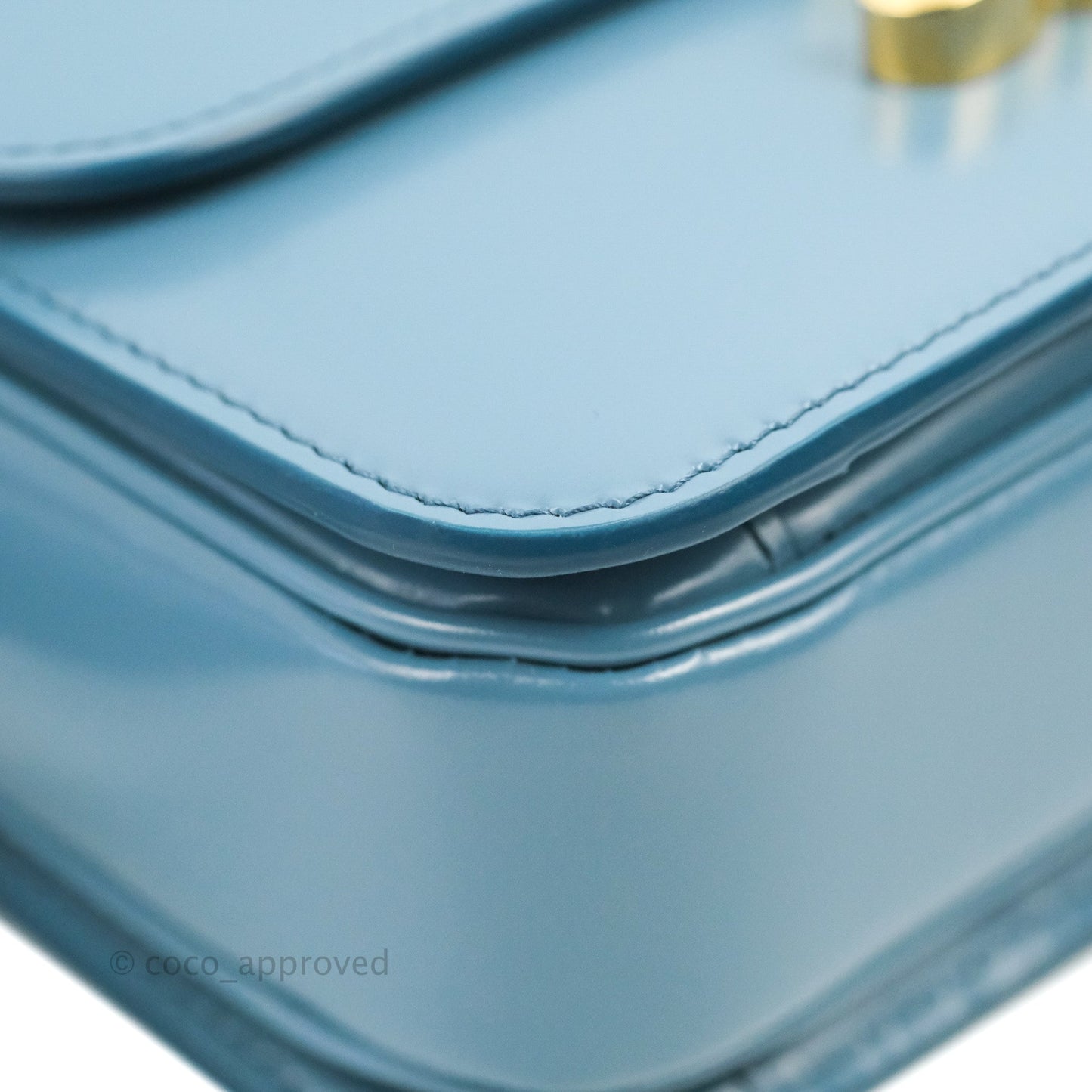 Celine Teen Triomphe Bag Shiny Calfskin Denim Blue