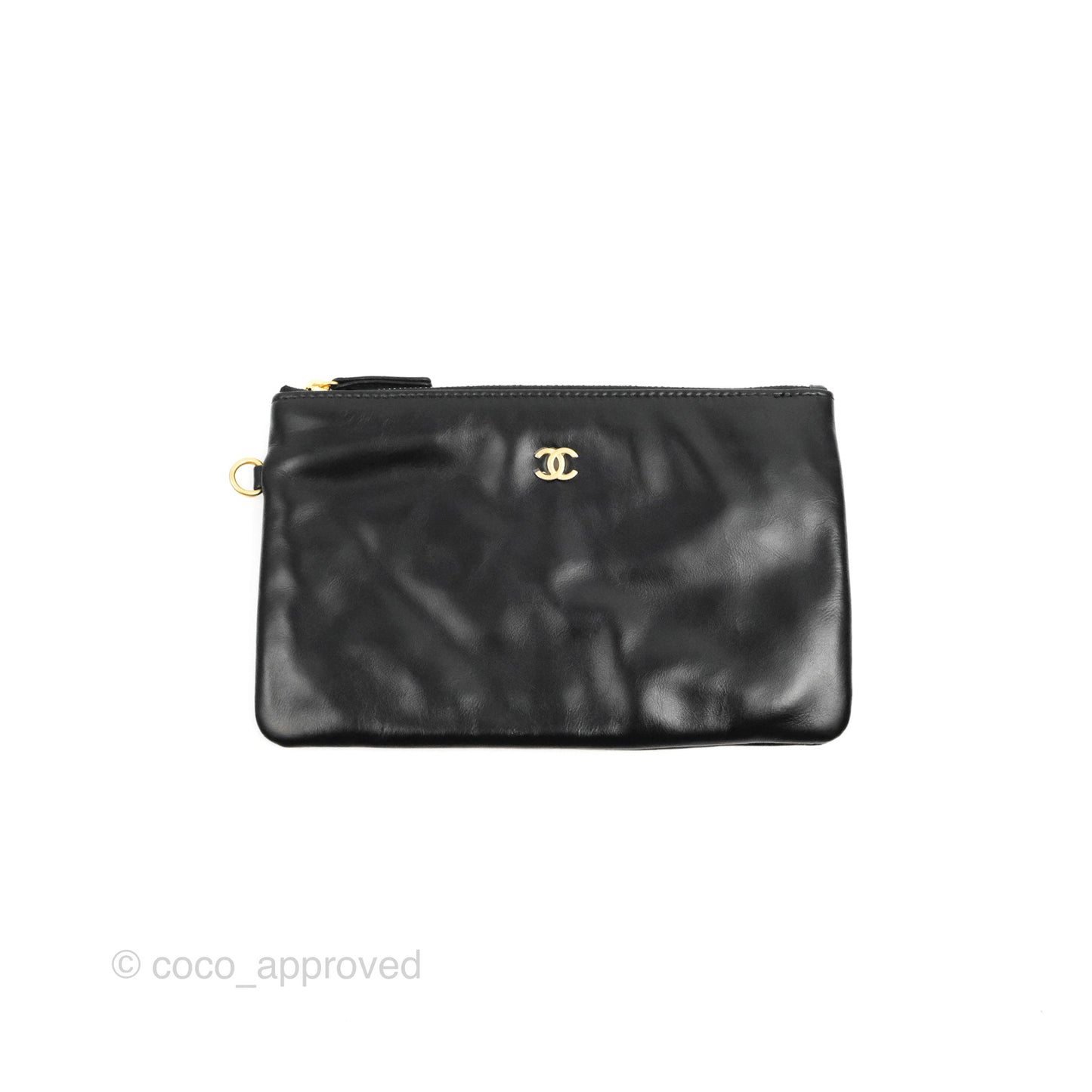 Chanel 22 Small Black Calfskin Contrast Stitch Aged Gold Hardware