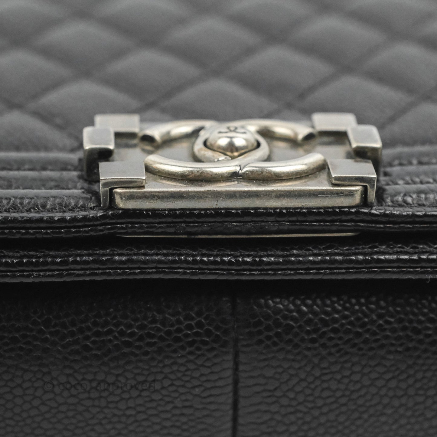 Chanel Quilted Medium Boy Black Caviar Ruthenium Hardware