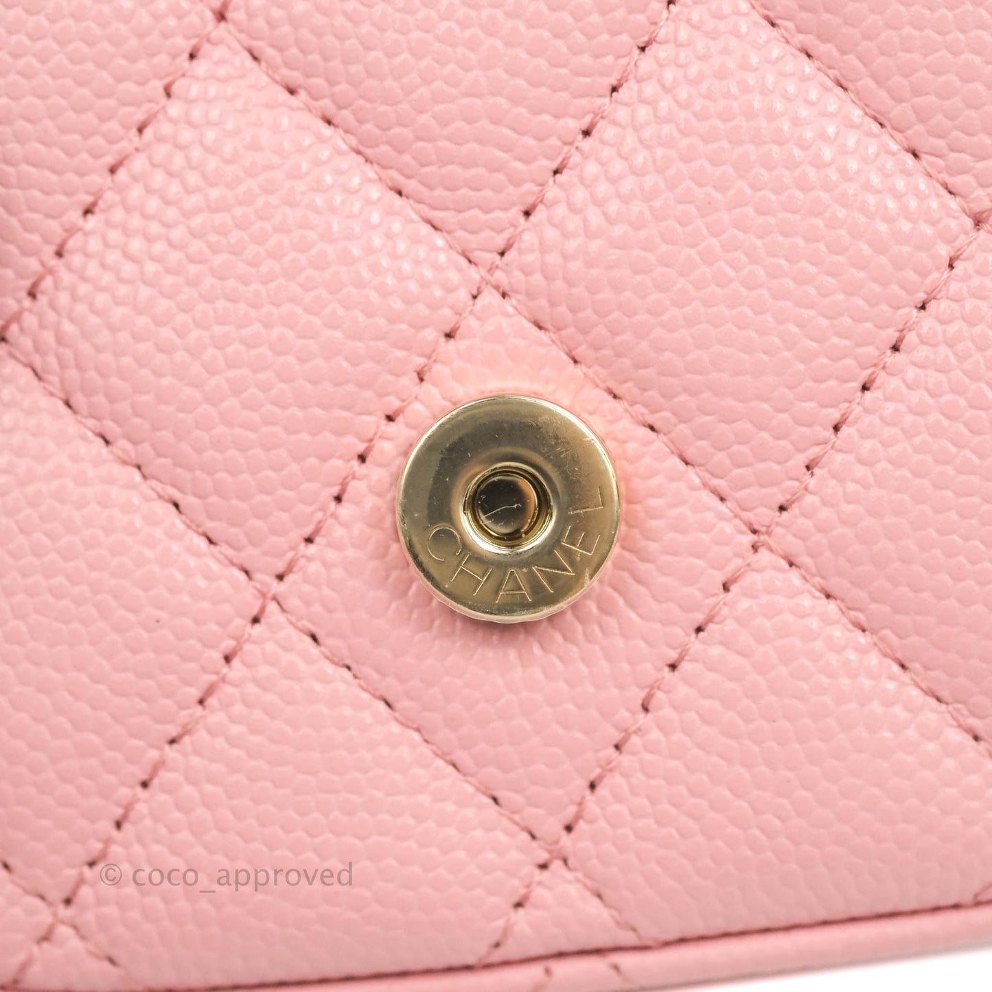Chanel Classic Clutch With Chain Pink Caviar Gold Hardware