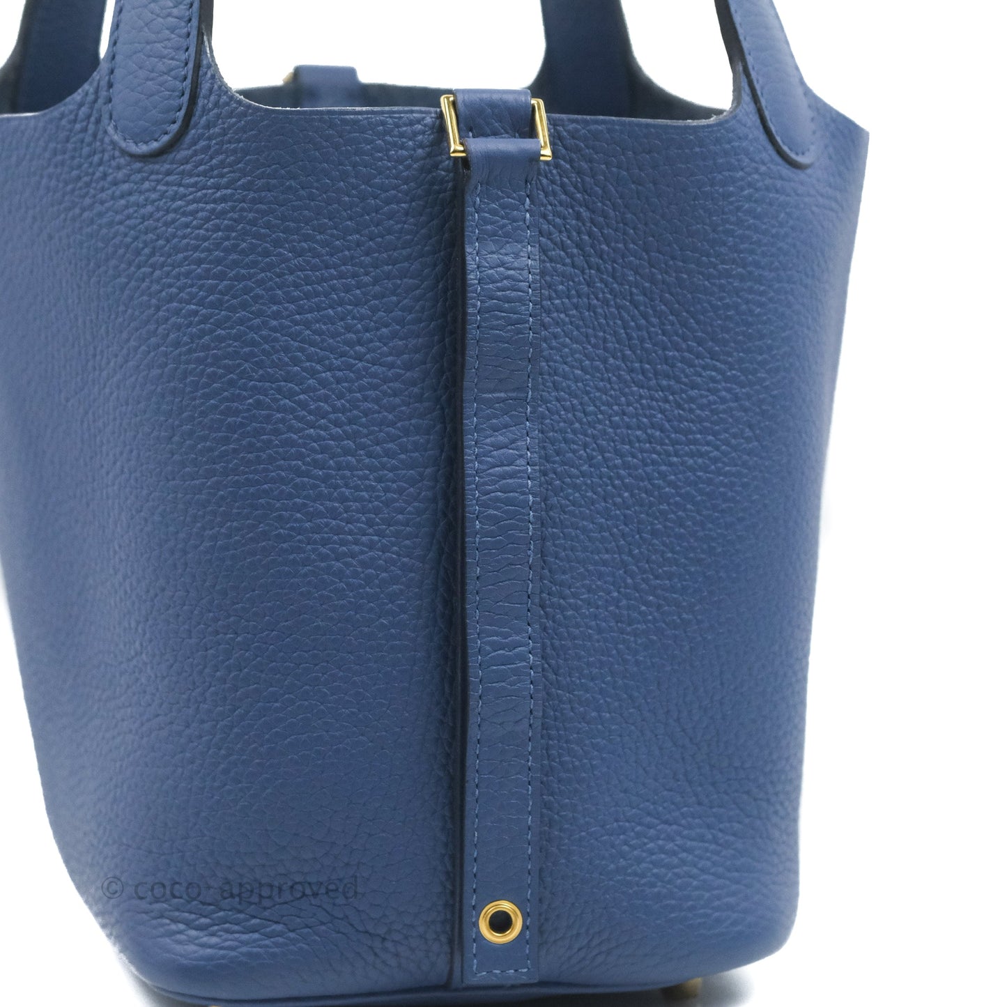 Hermès Picotin Lock 18 TM Bleu Brighton Gold Hardware