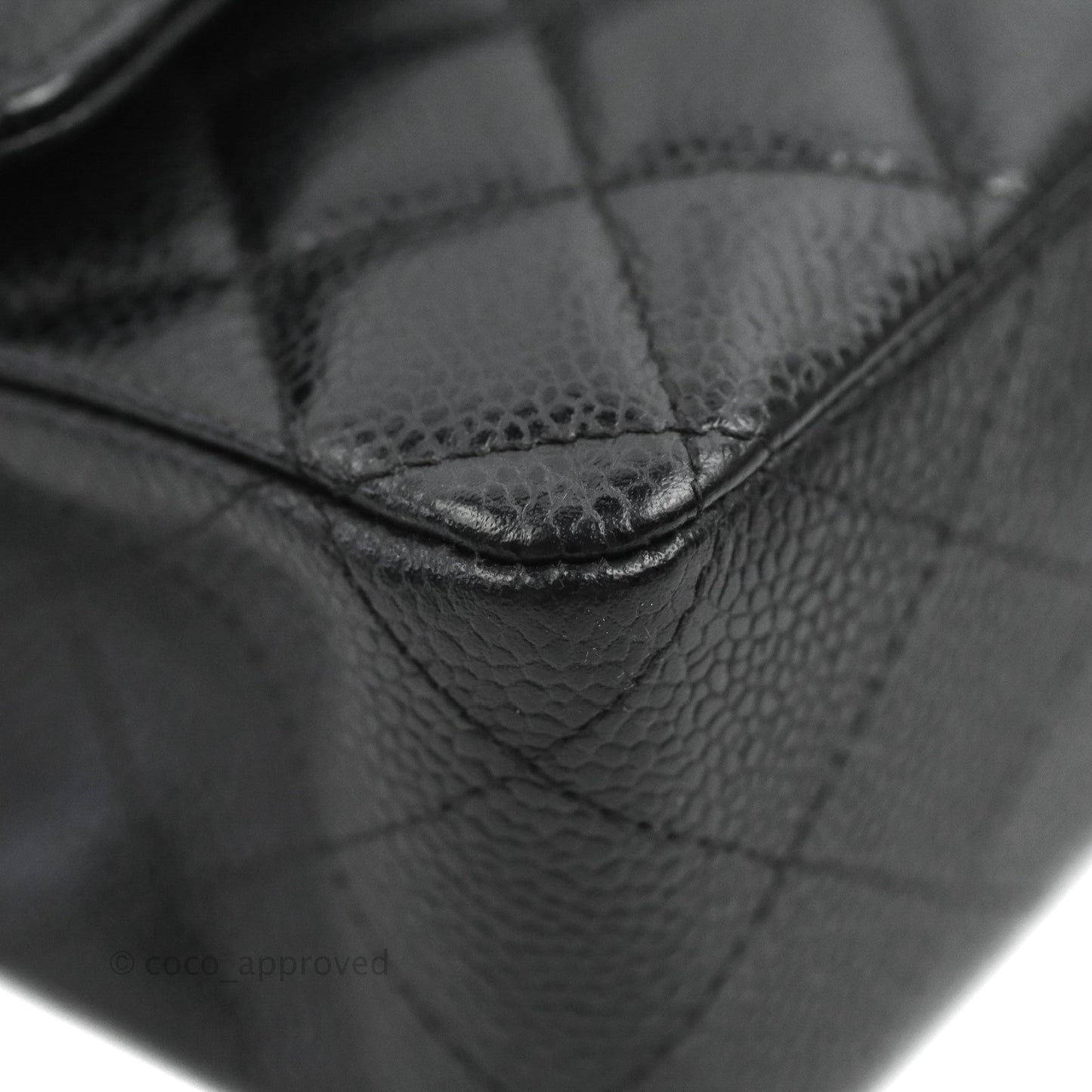 Chanel Classic M/L Medium Flap Quilted Black Caviar Silver Hardware