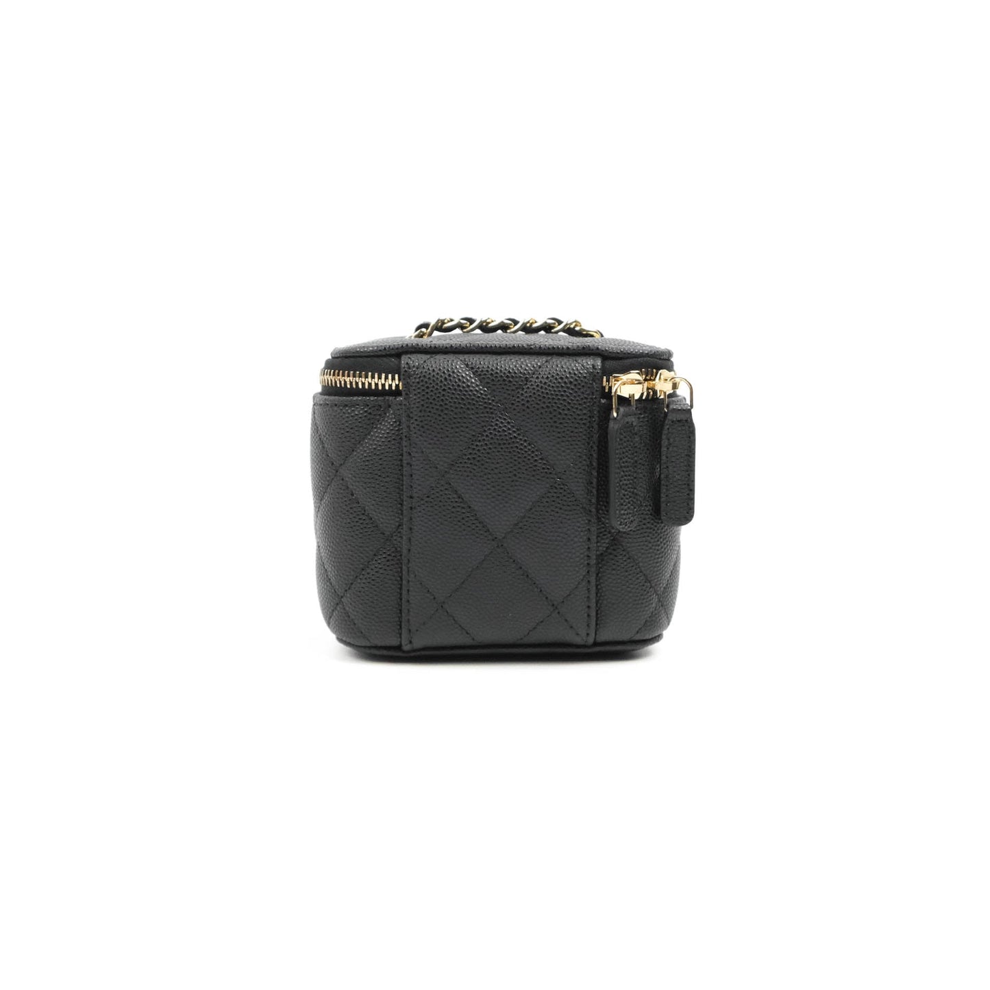 Chanel Mini Vanity With Chain Black Caviar Gold Hardware