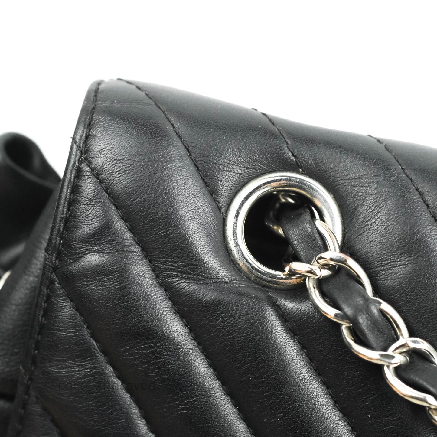 Chanel Medium Chevron Urban Spirit Backpack Black Calfskin Silver Hardware