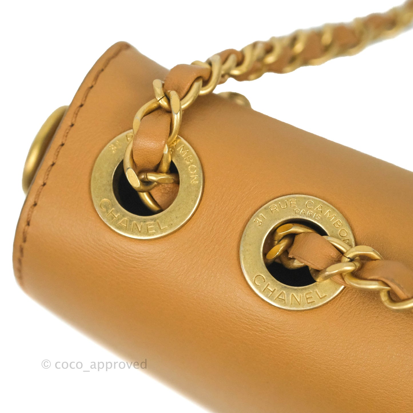 Chanel Quilted Flap With Coin Purse Caramel Calfskin Aged Gold Hardware 19K