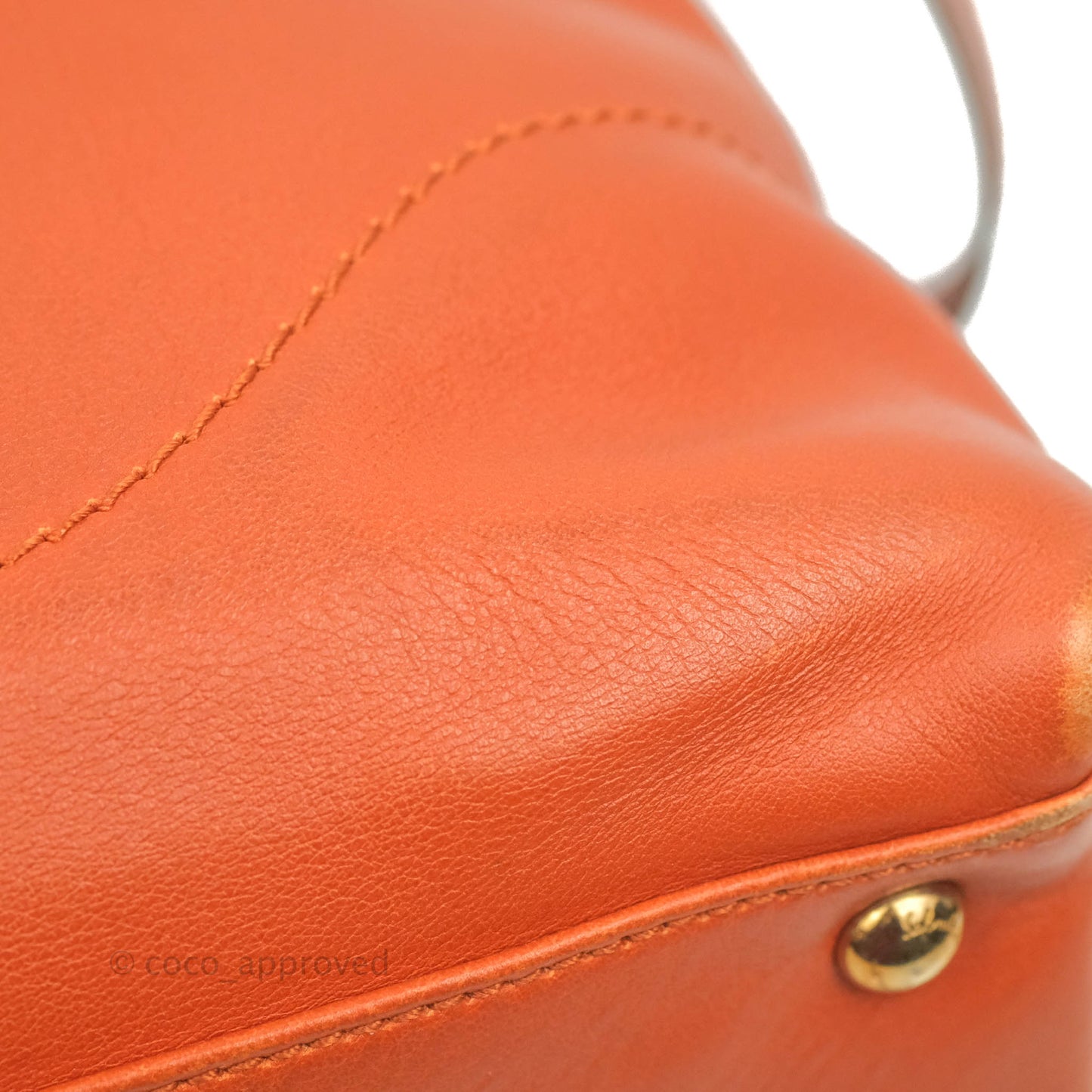 Salvatore Ferragamo Orange Top Handle Bag With Strap