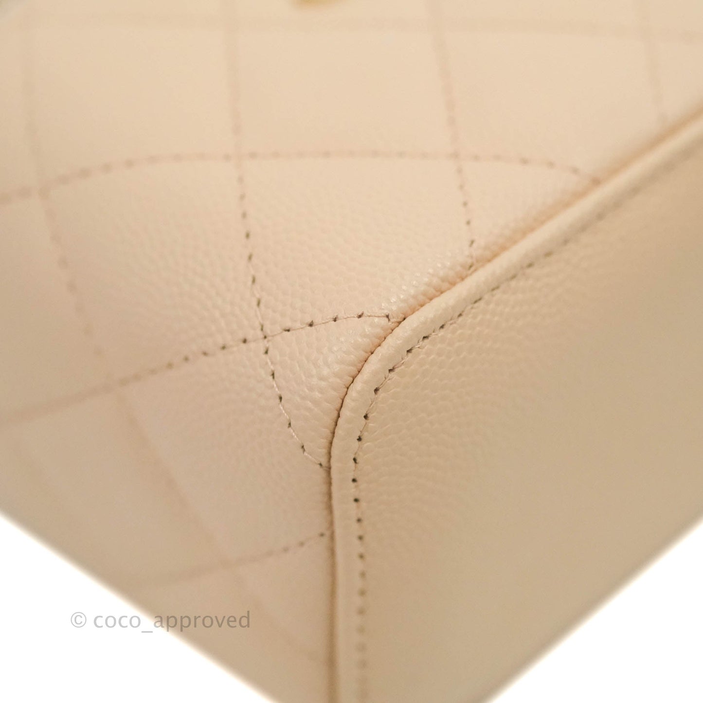 Chanel Classic Mini Vanity With Chain Light Beige Caviar Gold Hardware