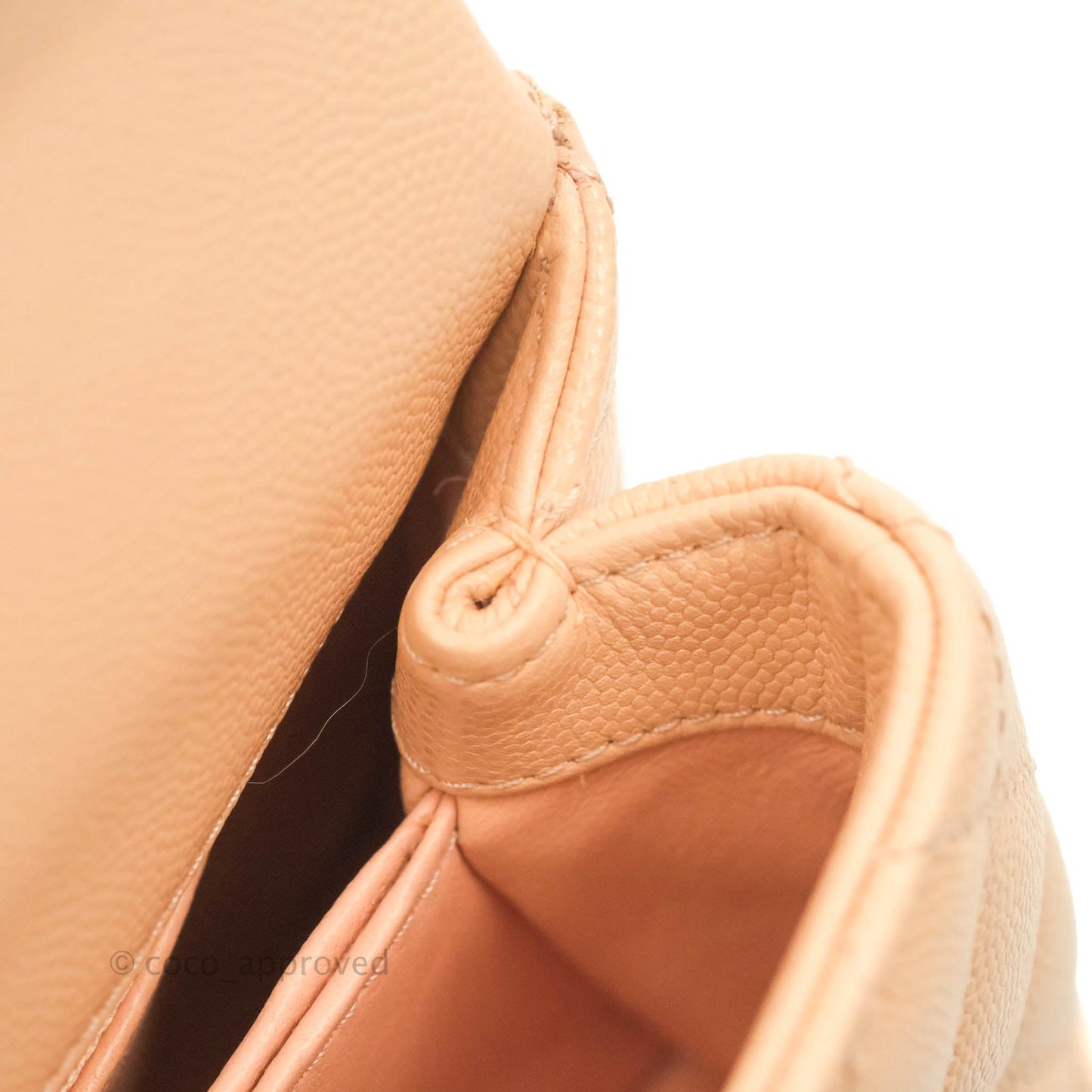 Chanel Mini Coco Handle Quilted Light Beige Pink Caviar Gold Hardware