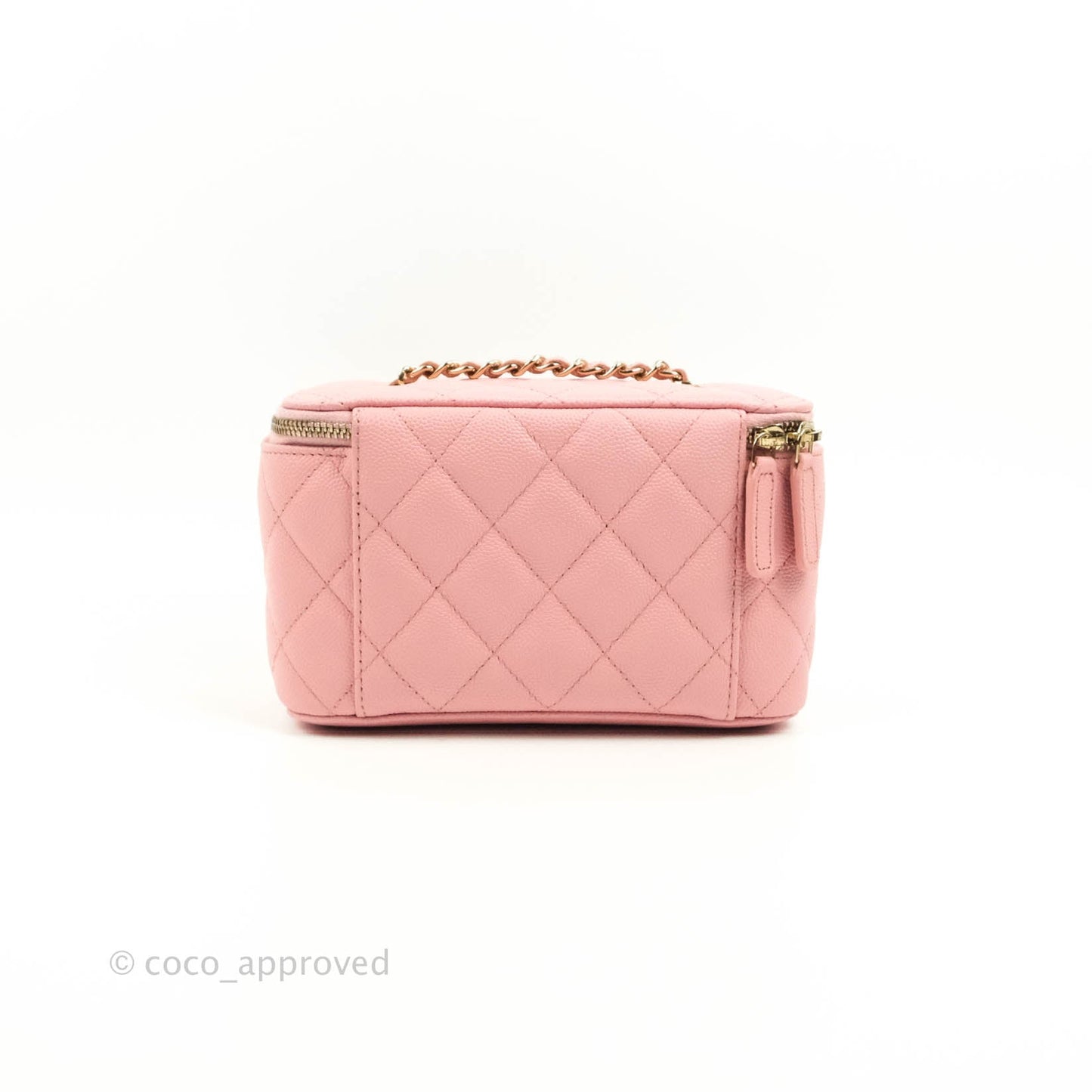 Chanel Classic Vanity With Chain Pink Caviar Gold Hardware
