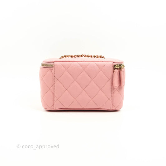 Chanel Classic Vanity With Chain Pink Caviar Gold Hardware