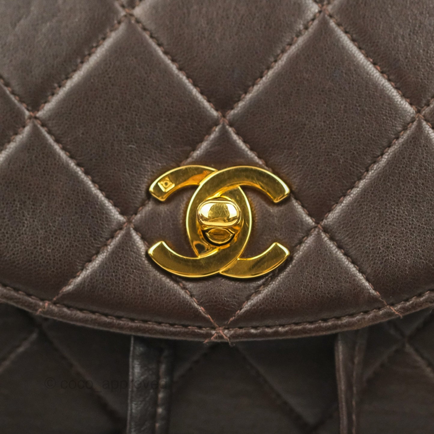 Chanel Vintage CC Duma Backpack Brown Lambskin 24K Gold Hardware