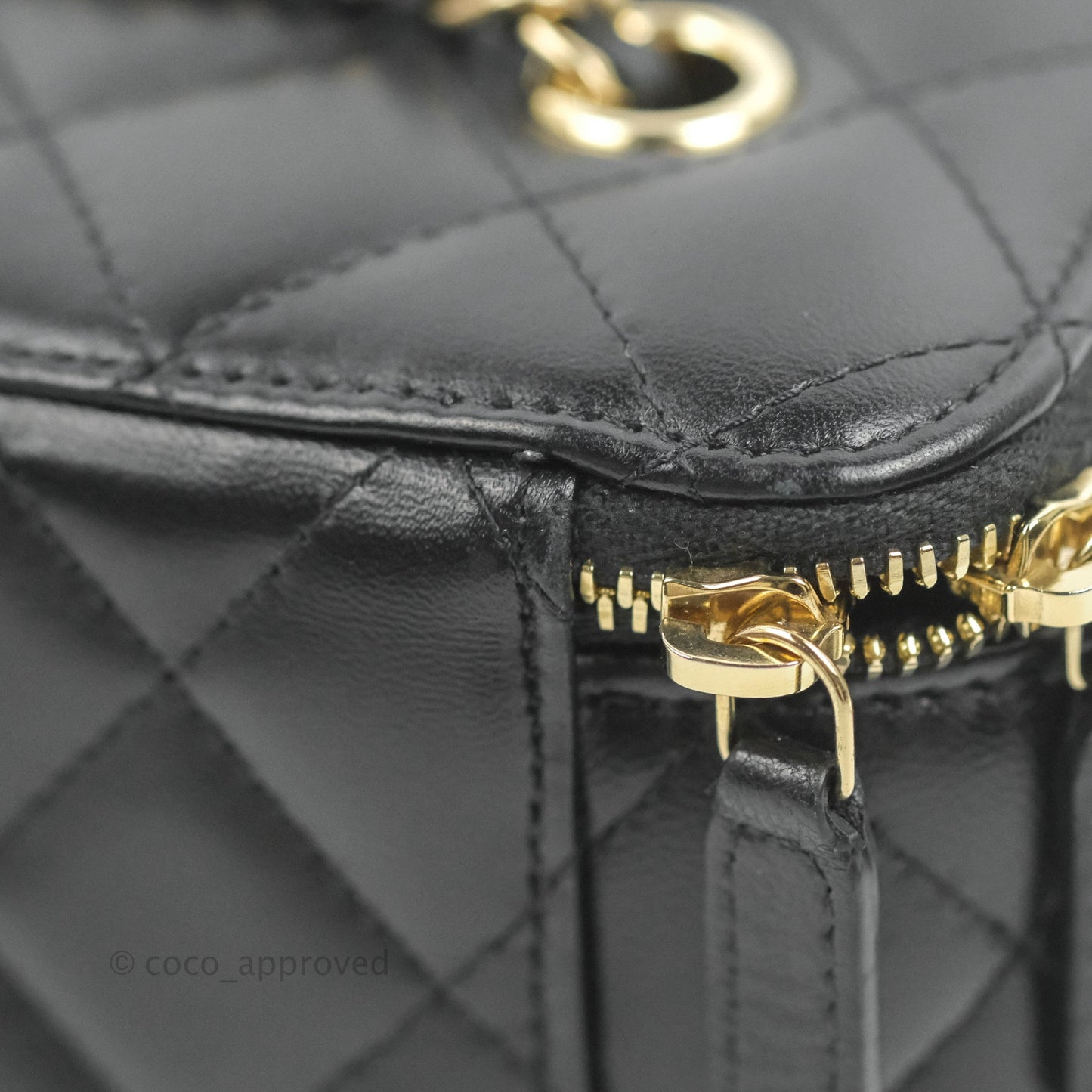 Chanel Classic Vanity with Chain Black Lambskin Gold Hardware