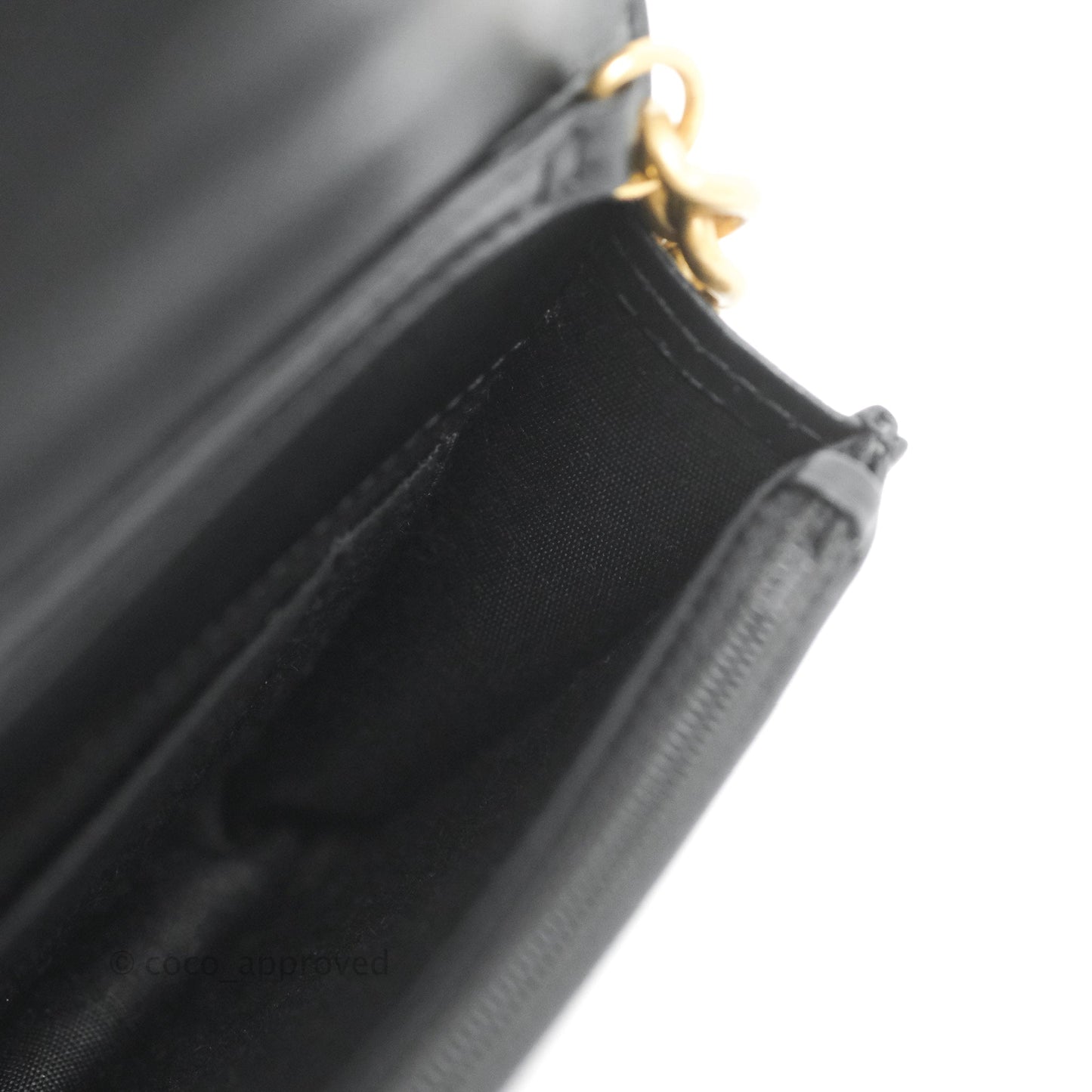 Chanel Mini Boy WOC Black Caviar Aged Gold Hardware