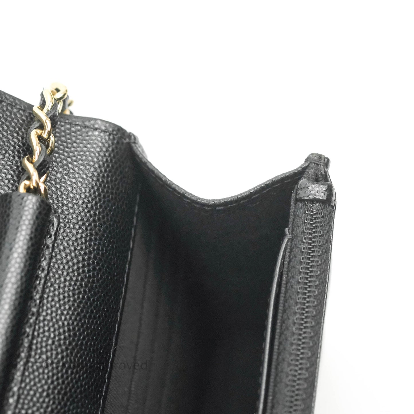 Chanel Quilted WOC Black Caviar Gold Hardware With Charms