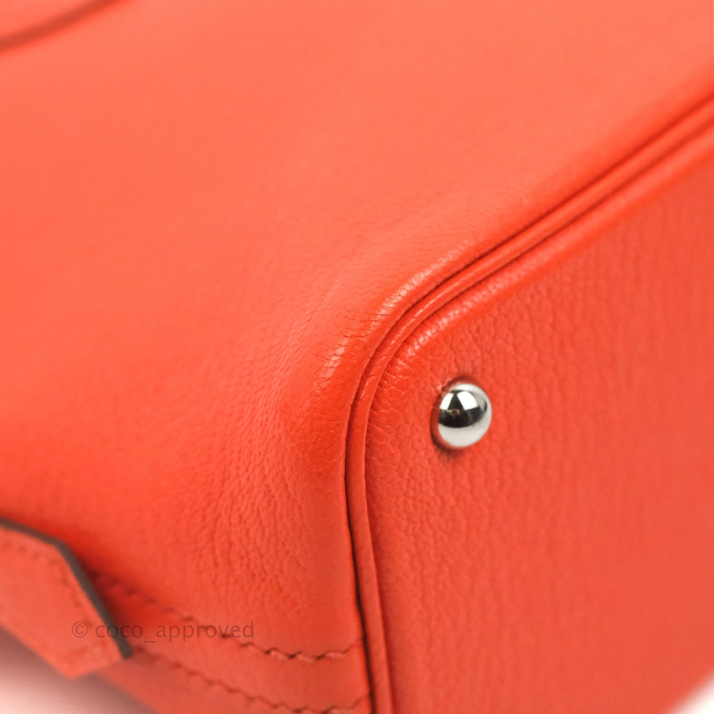 Hermès Bolide Mini 1923 Chevre Mysore Orange Poppy Palladium Hardware