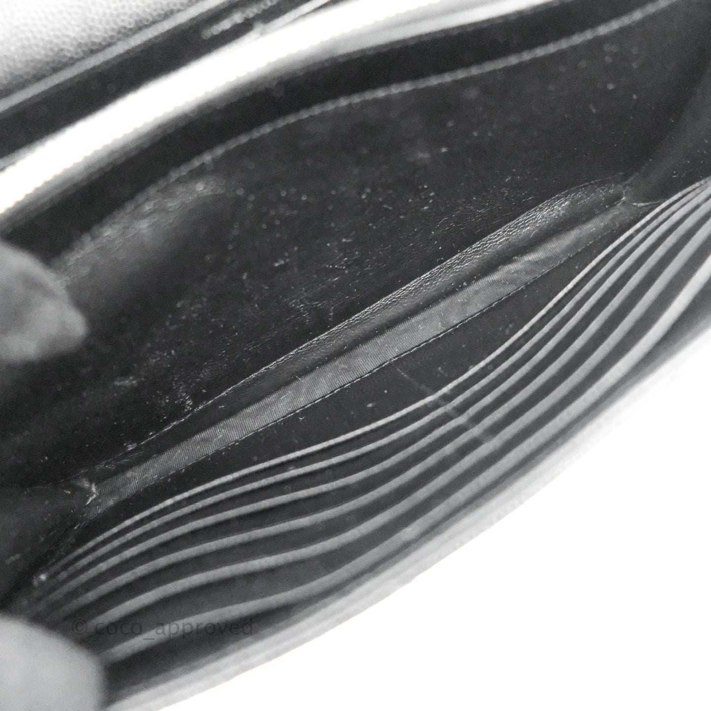 Saint Laurent Wallet on Chain WOC Black Grained Leather Silver Hardware