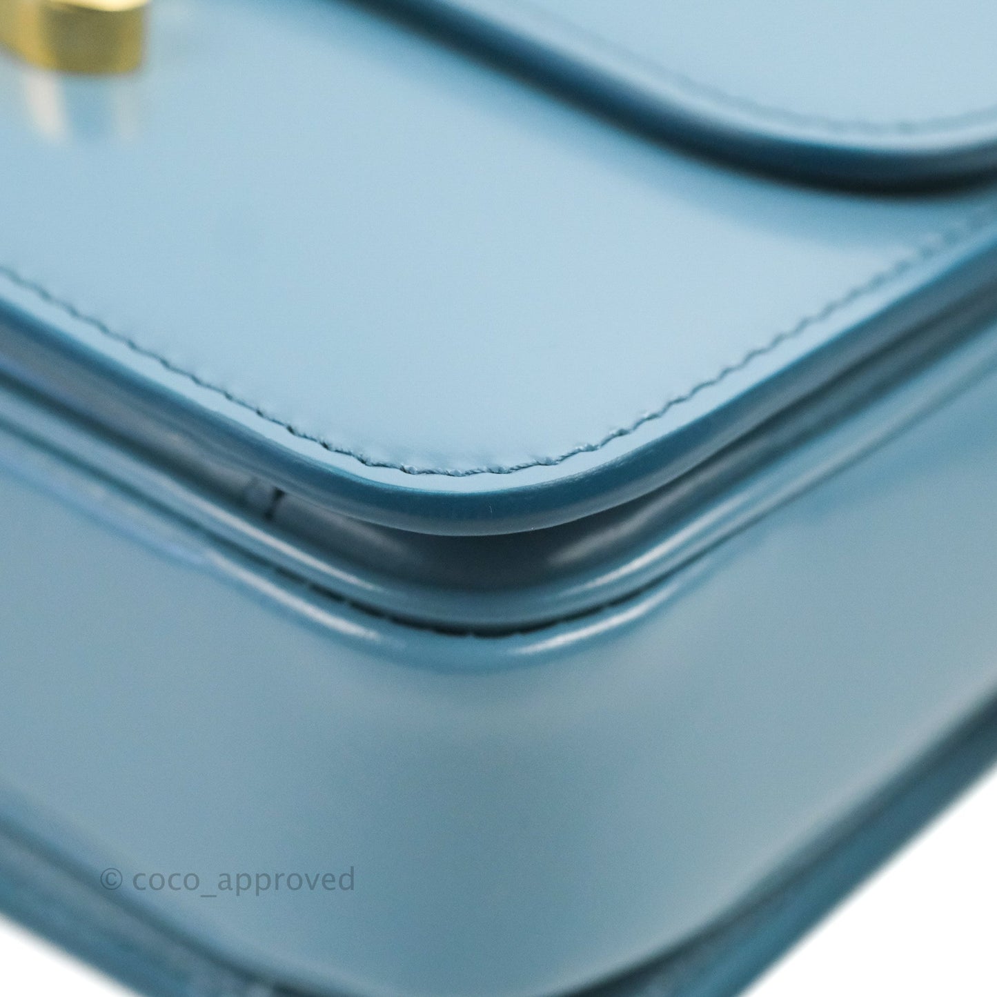 Celine Teen Triomphe Bag Shiny Calfskin Denim Blue