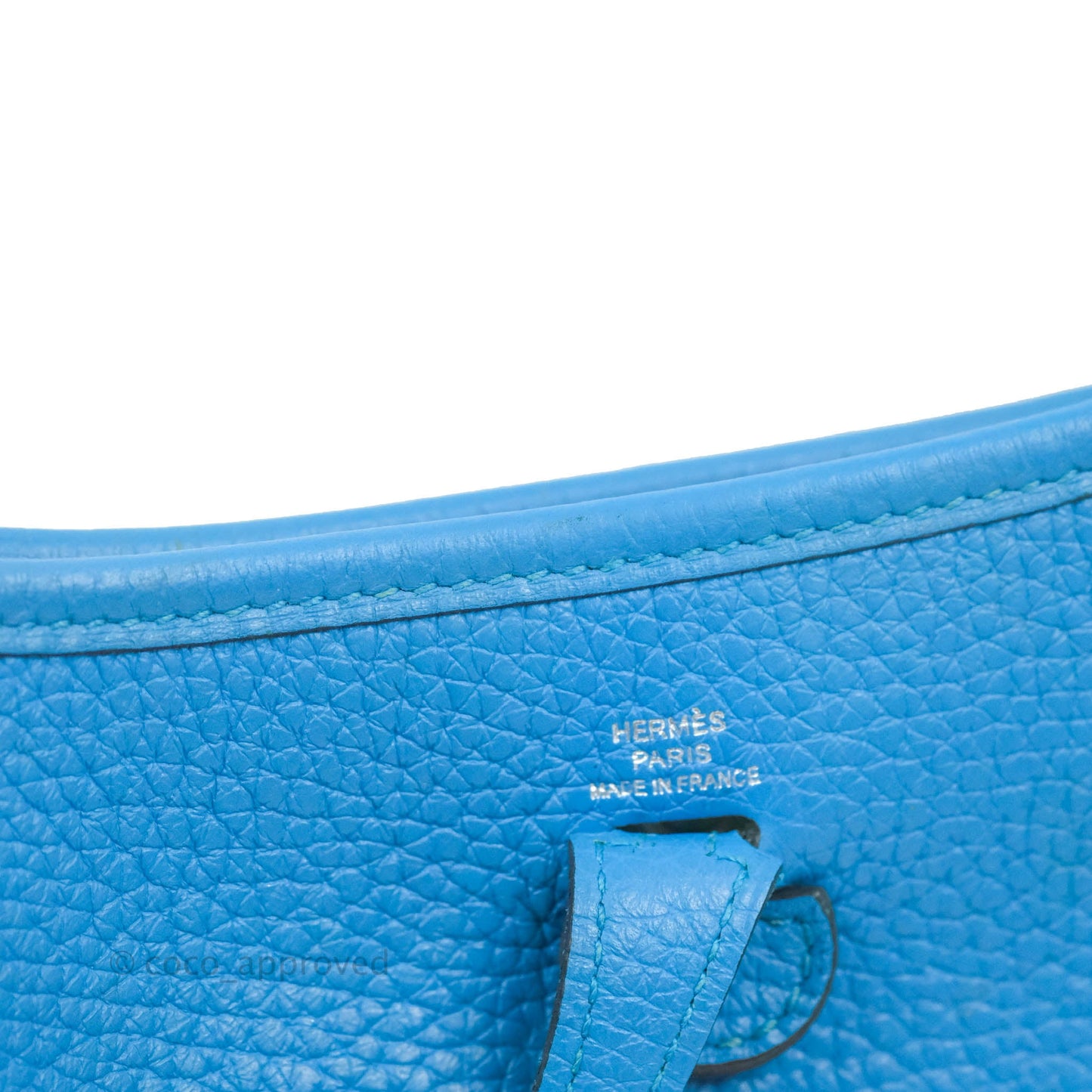 Hermès Mini Evelyne 16 Bleu Zanzibar Clemence Palladium Hardware