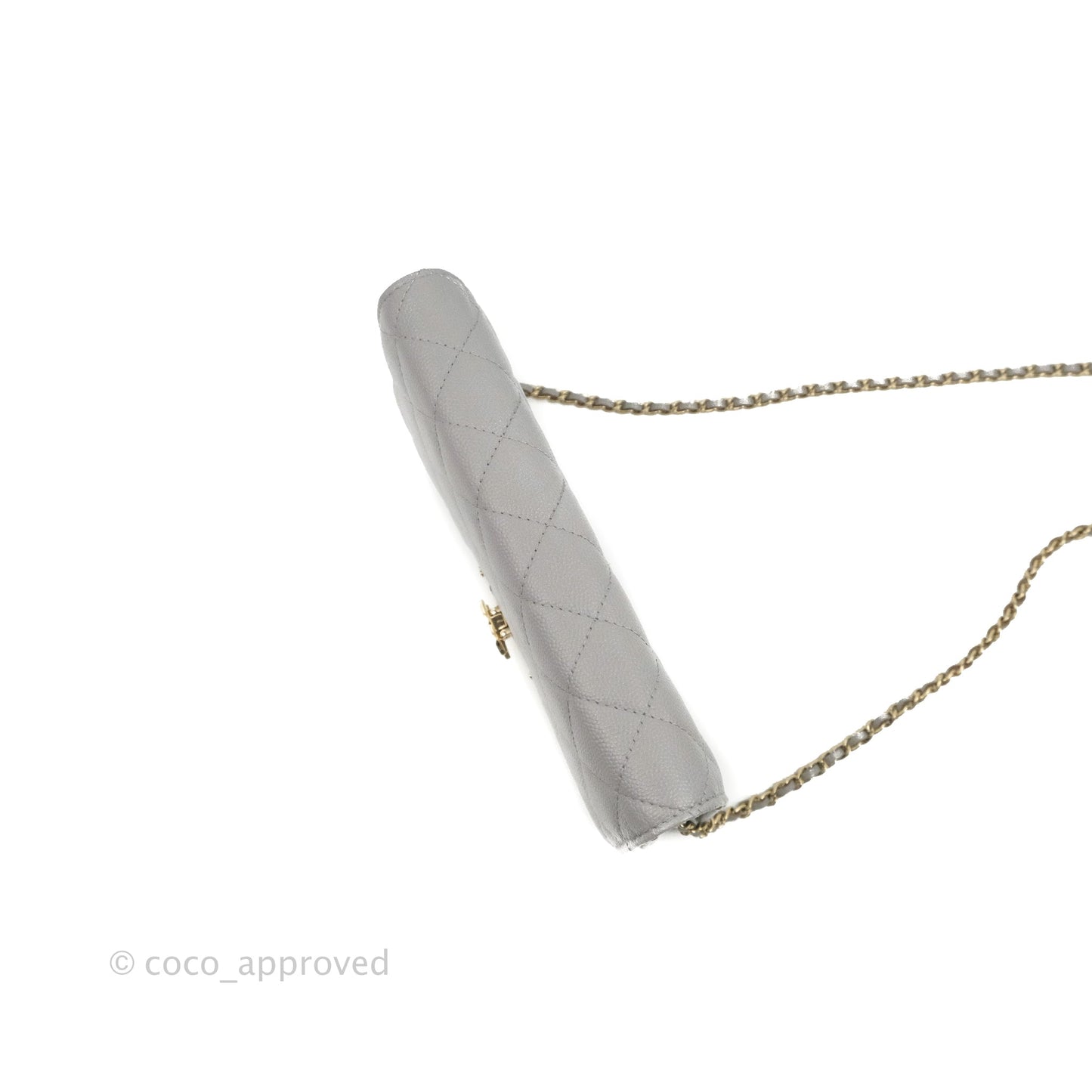 Chanel Golden Class Wallet on Chain WOC Grey Caviar Gold Hardware