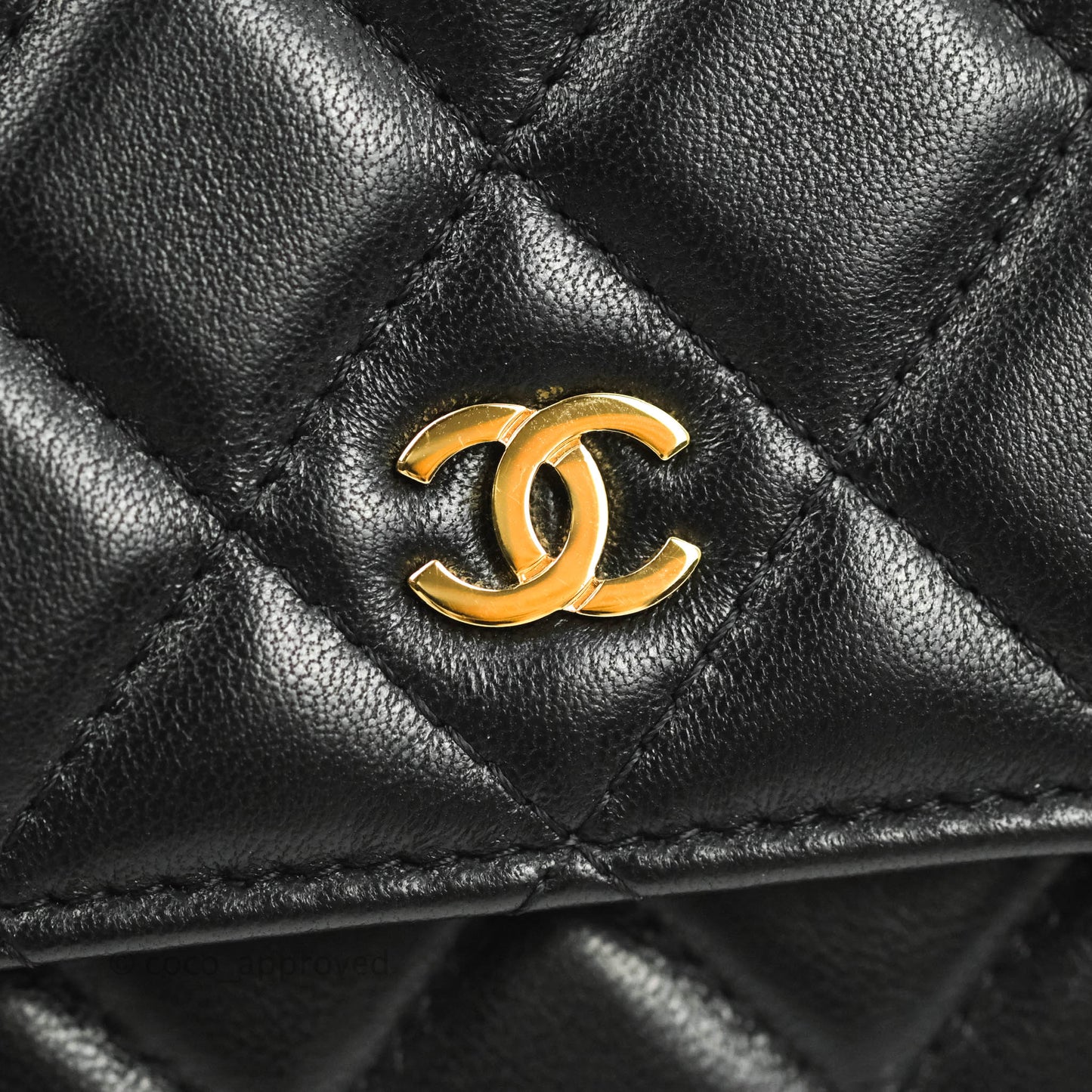 Chanel Quilted Classic WOC Black Lambskin Gold Hardware